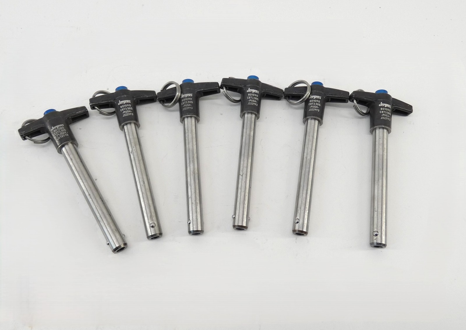*Lot of 6* Jergens 801090 Push 4″ T-Handle Pin 1/2″ DIA – NEW Surplus!