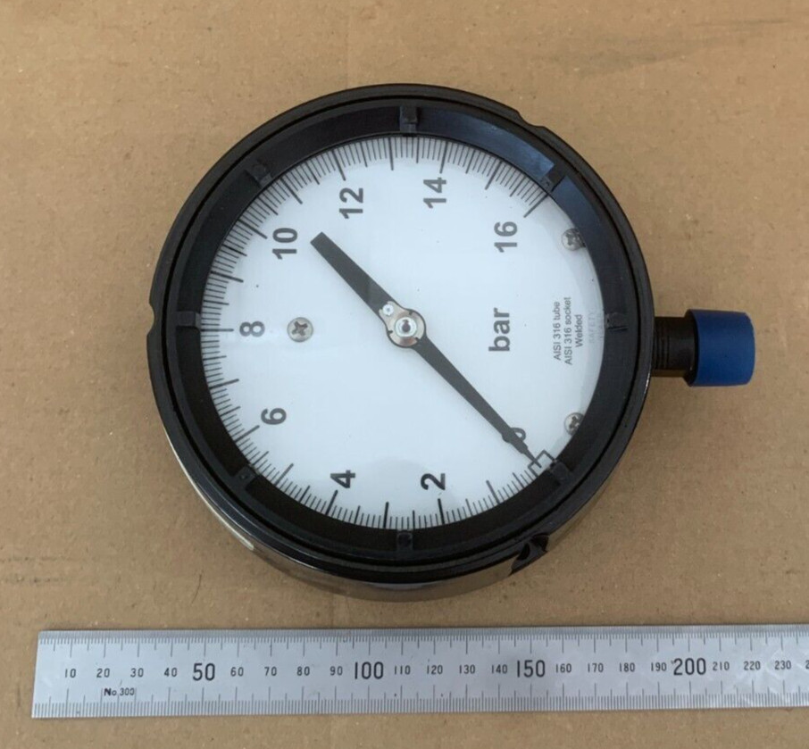 ASHCROFT DURAGAUGE Pressure Gauge 0 – 16Bar Size 4-1/2in SS Tube Made in the USA