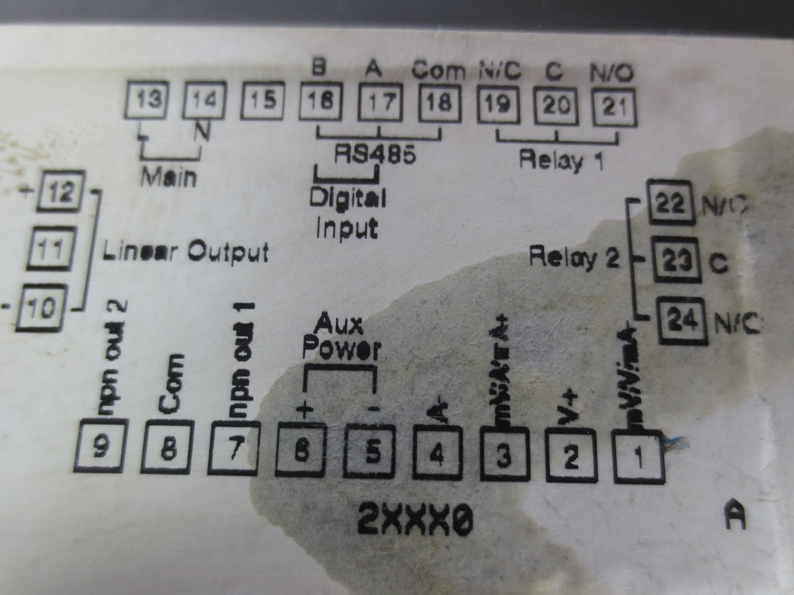 VEEDER-ROOT S628-20000 DC PROCESS INDICATOR – 90-264VAC, 50/60Hz