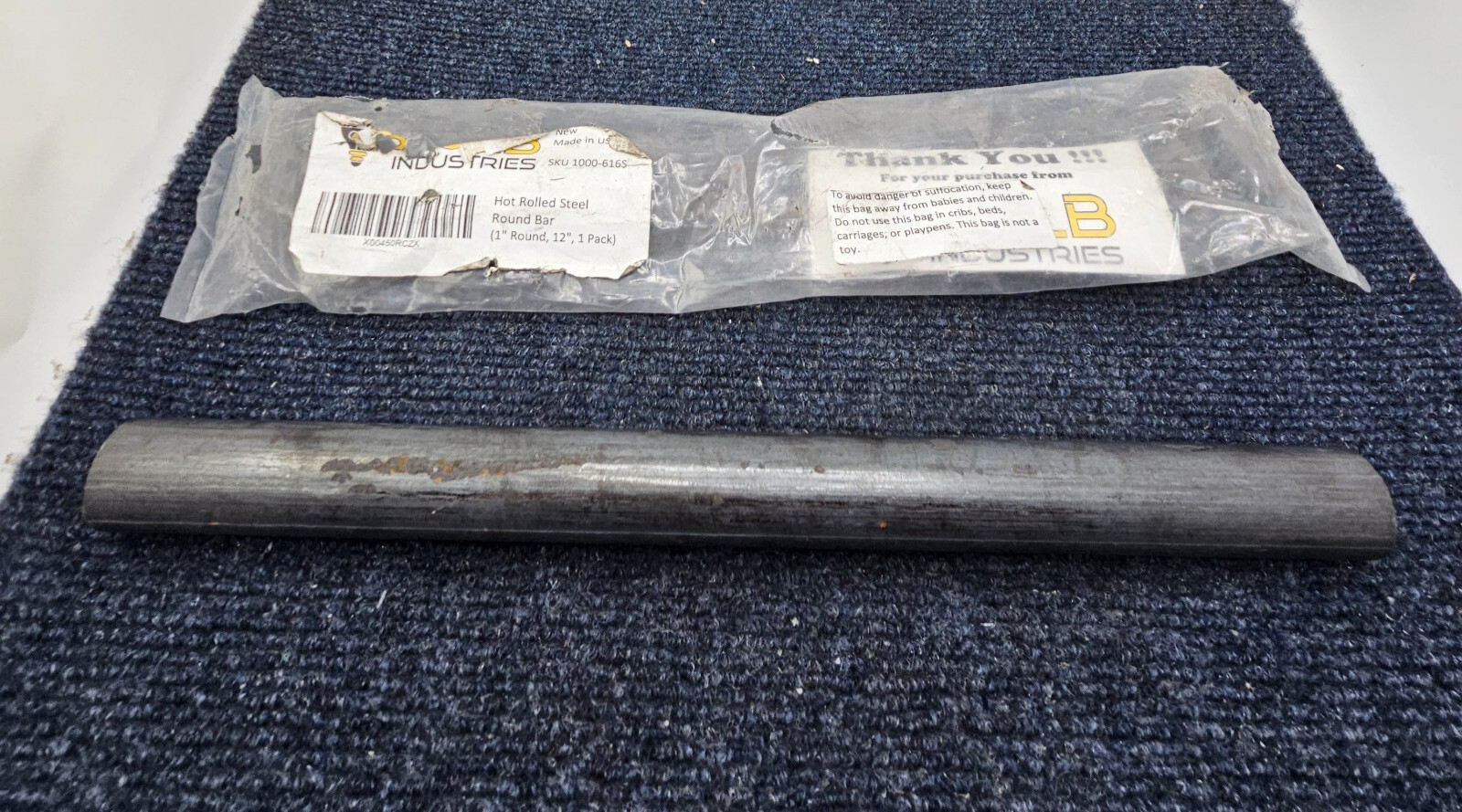 Bulb Industries 1000-616S Hot Rolled Steel Round Bar 1″ Round, 12″