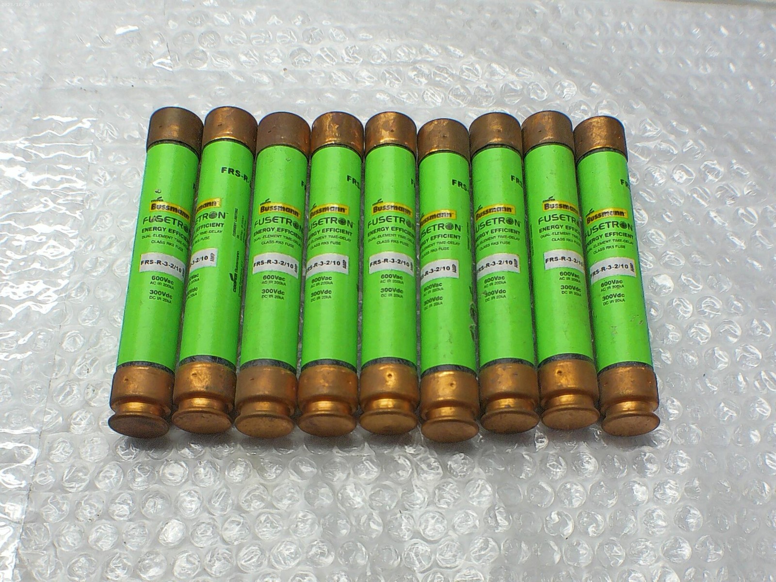 BUSSMANN FRS-R-3-2/10 FUSE GREEN LOT OF 9 NSNP