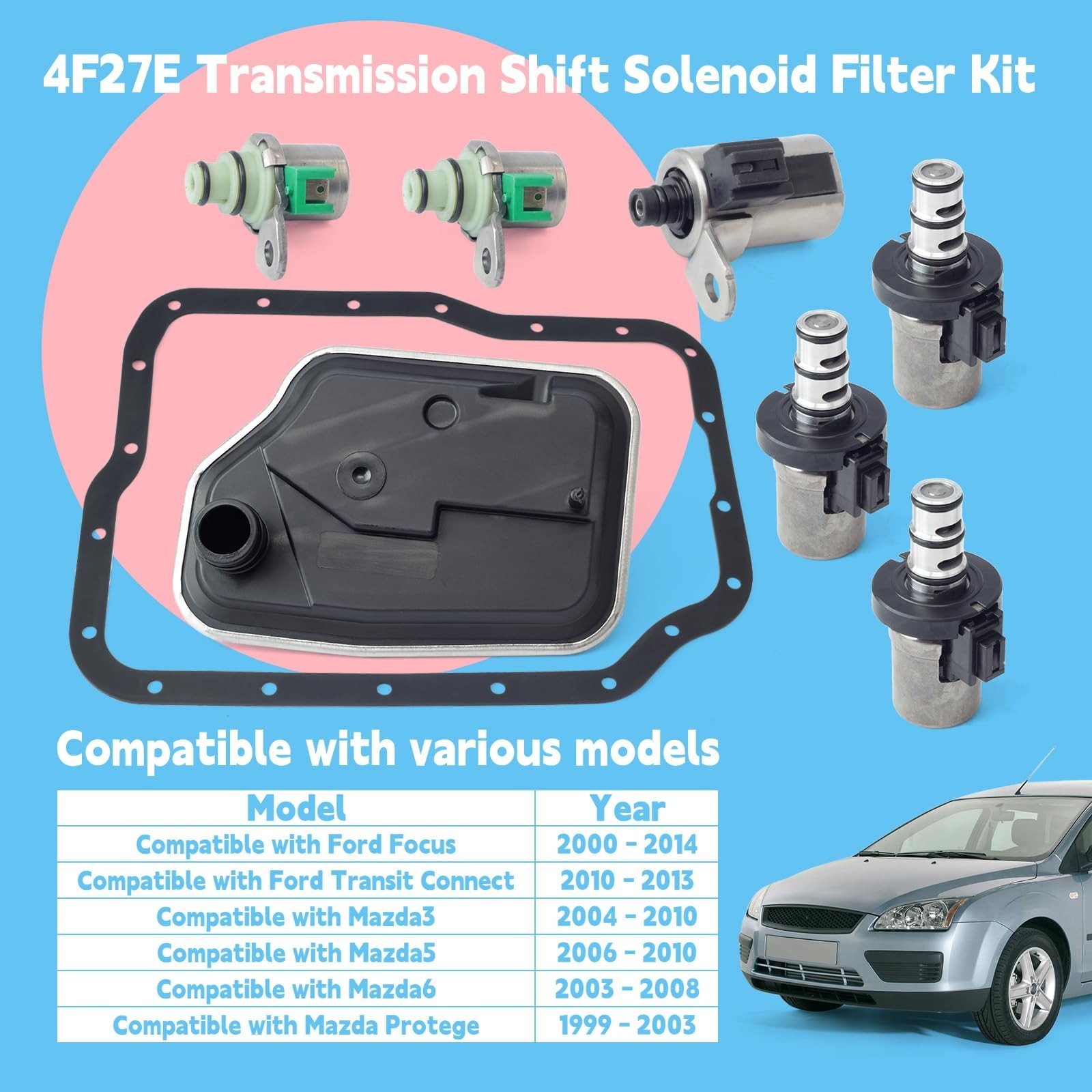 4F27E Transmission Shift Solenoid Filter Kit Replacement for Ford Focus Trans…