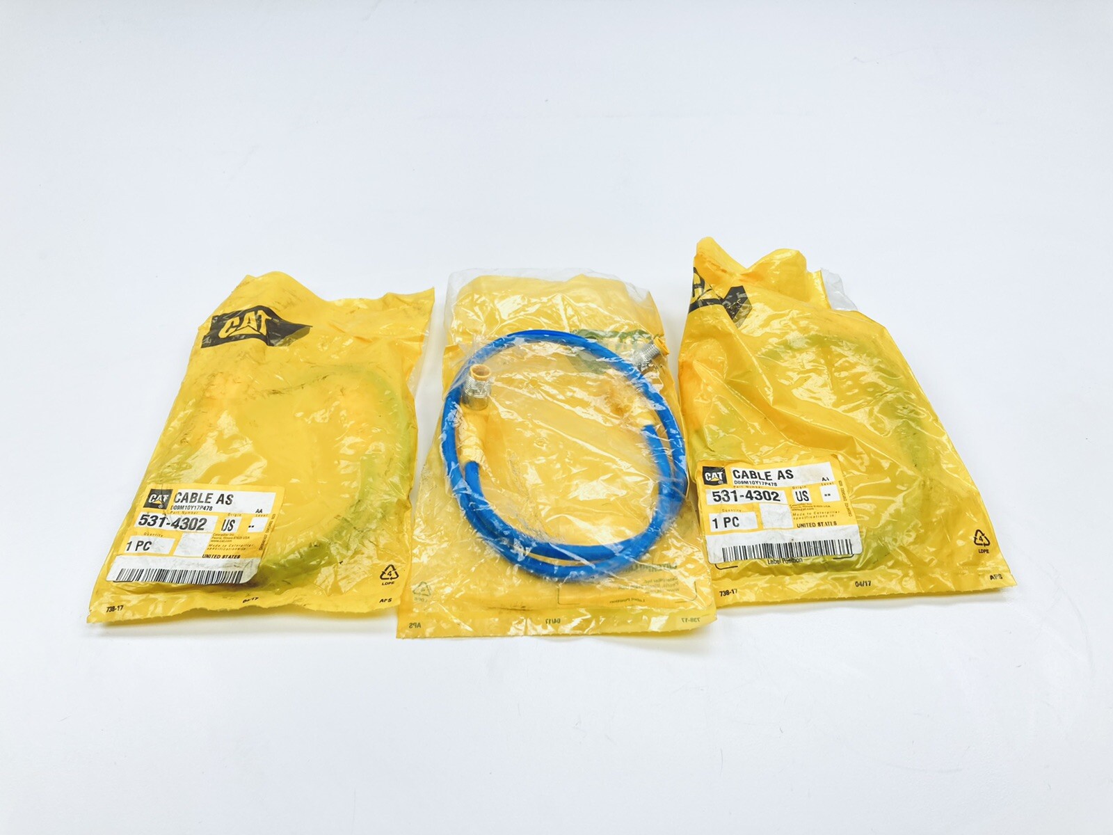 LOT OF 3 UNUSED CAT 531-4302 QUICK CONNECT CABLE ASSEMBLY 4-PIN MALE TO MALE