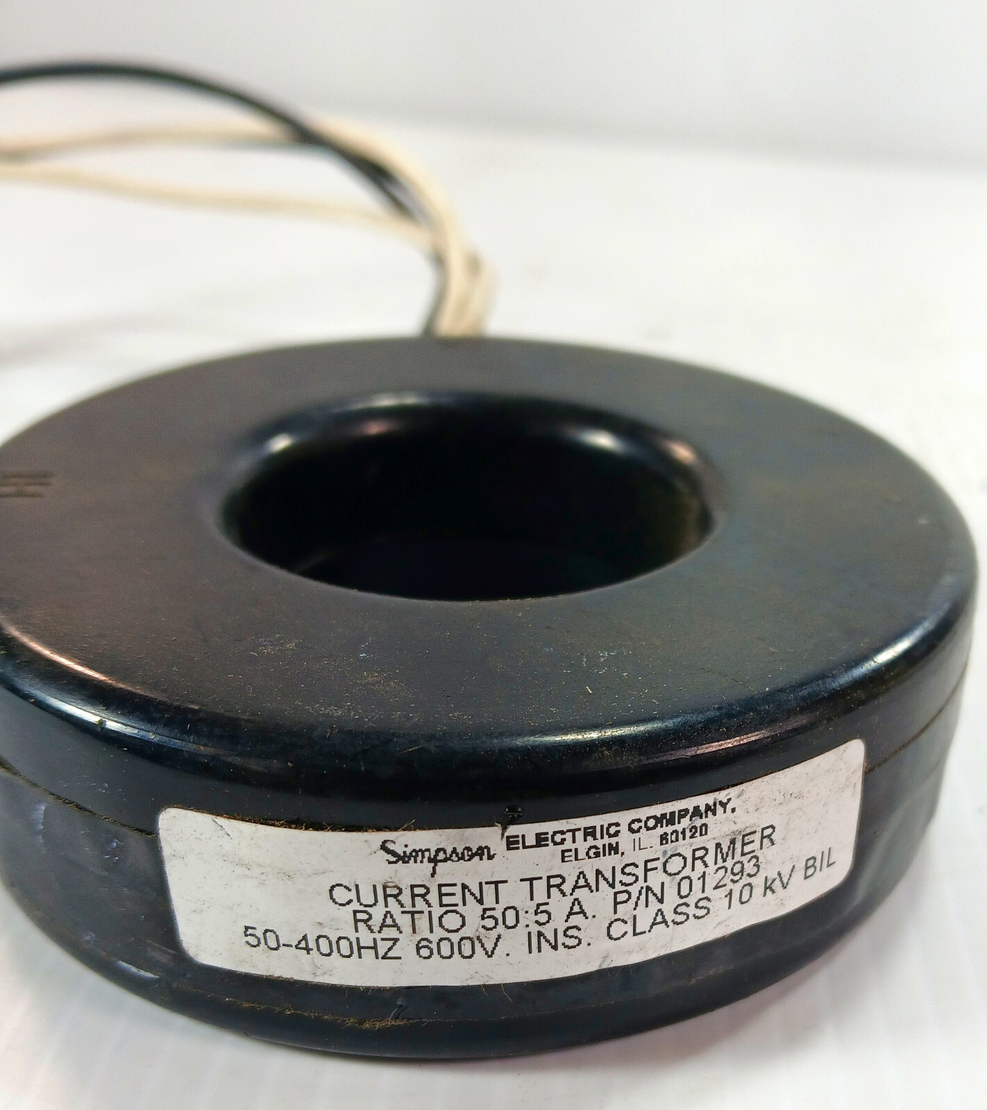1 USED SIMPSON 01293 50:5 RATIO CURRENT TRANSFORMER ***MAKE OFFER***