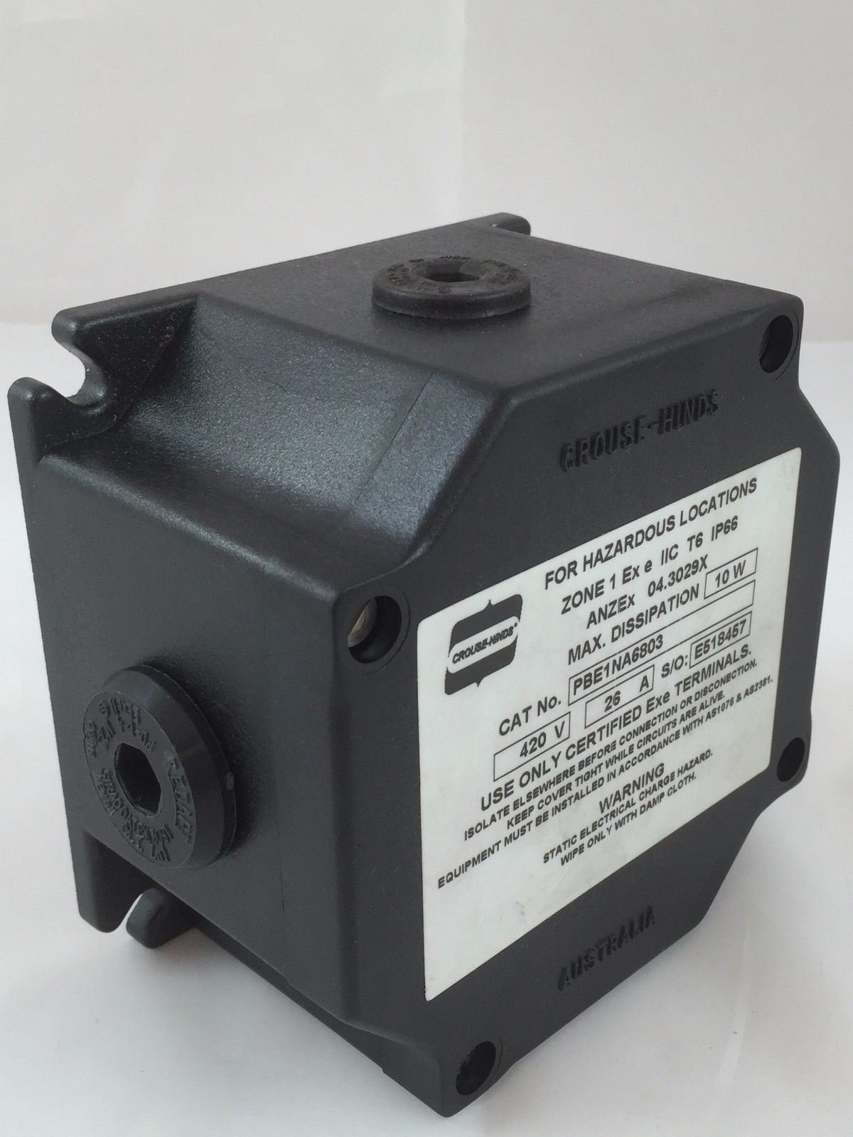 Crouse-Hinds Junction Box Outlet J/B EX E 3XM20 1XM25 26A 420V 10W PBE1NA6803