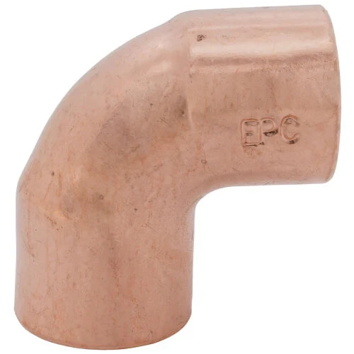 1″ Wrot Copper 90° Elbow, C x C Close Rough Sweat x Sweat Solder Fitting
