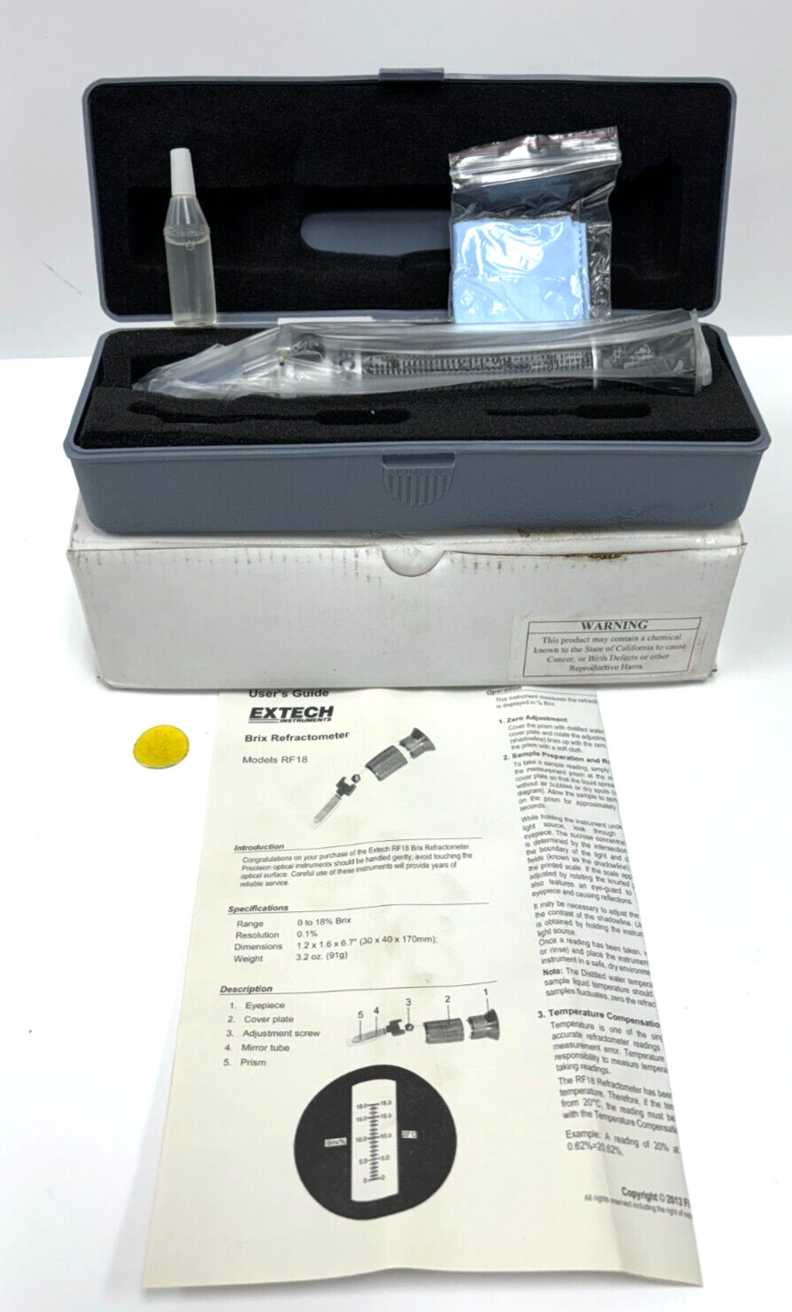 EXTECH PORTABLE REFRACTOMETER MODEL RF18