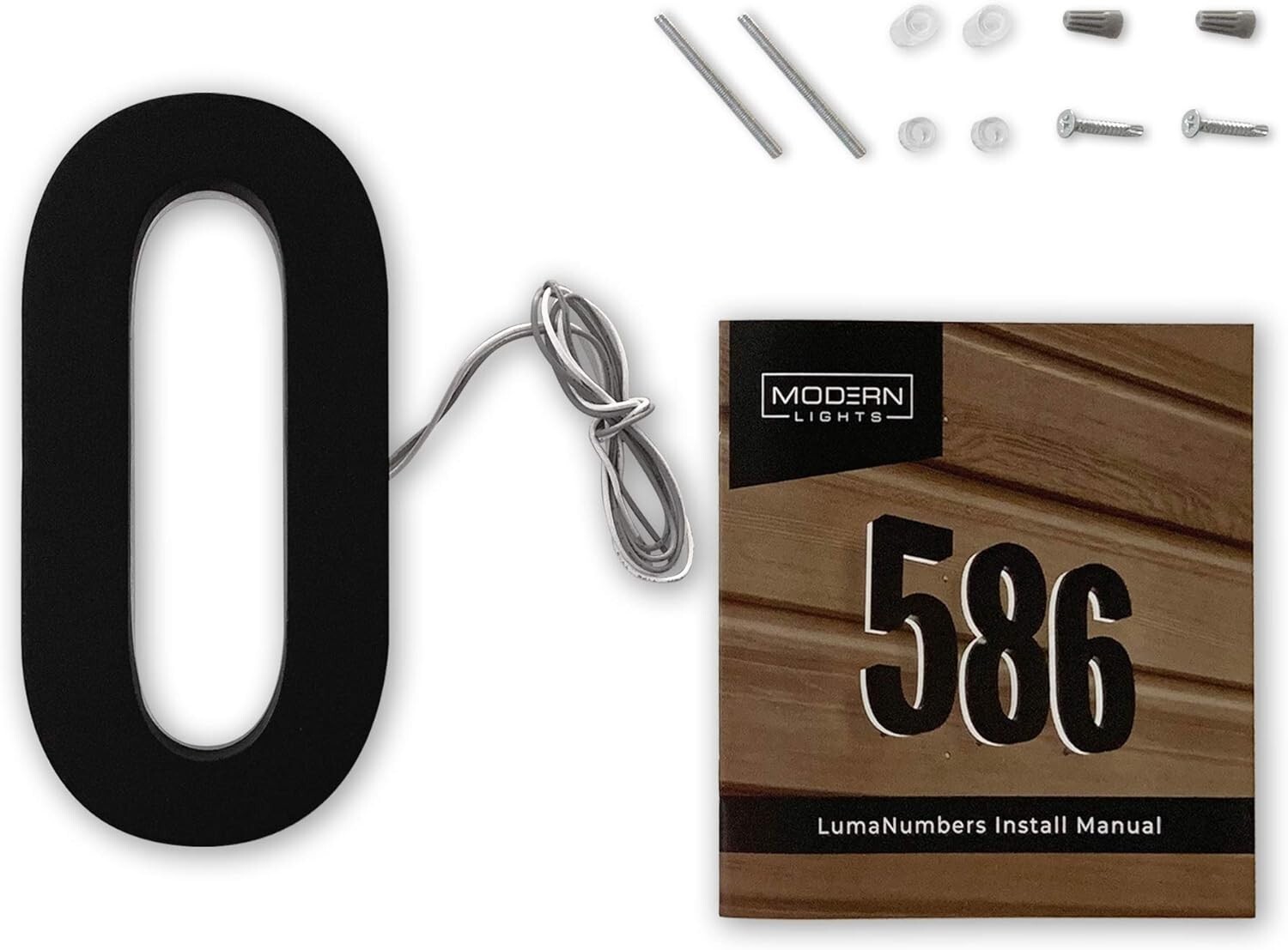 LN LUMANUMBERS 5-Inch House Numbers Stainless Steel Led Illuminated 6000k