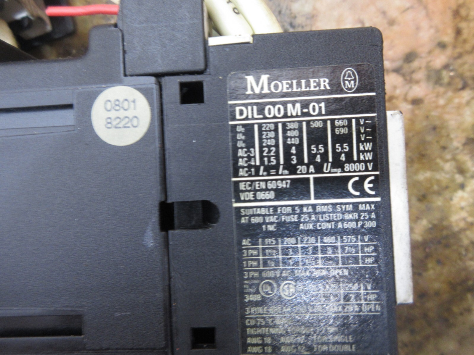KLOCKNER MOELLER CONTACTOR DIL00M-01 K109A LOT OF 4 PIECES