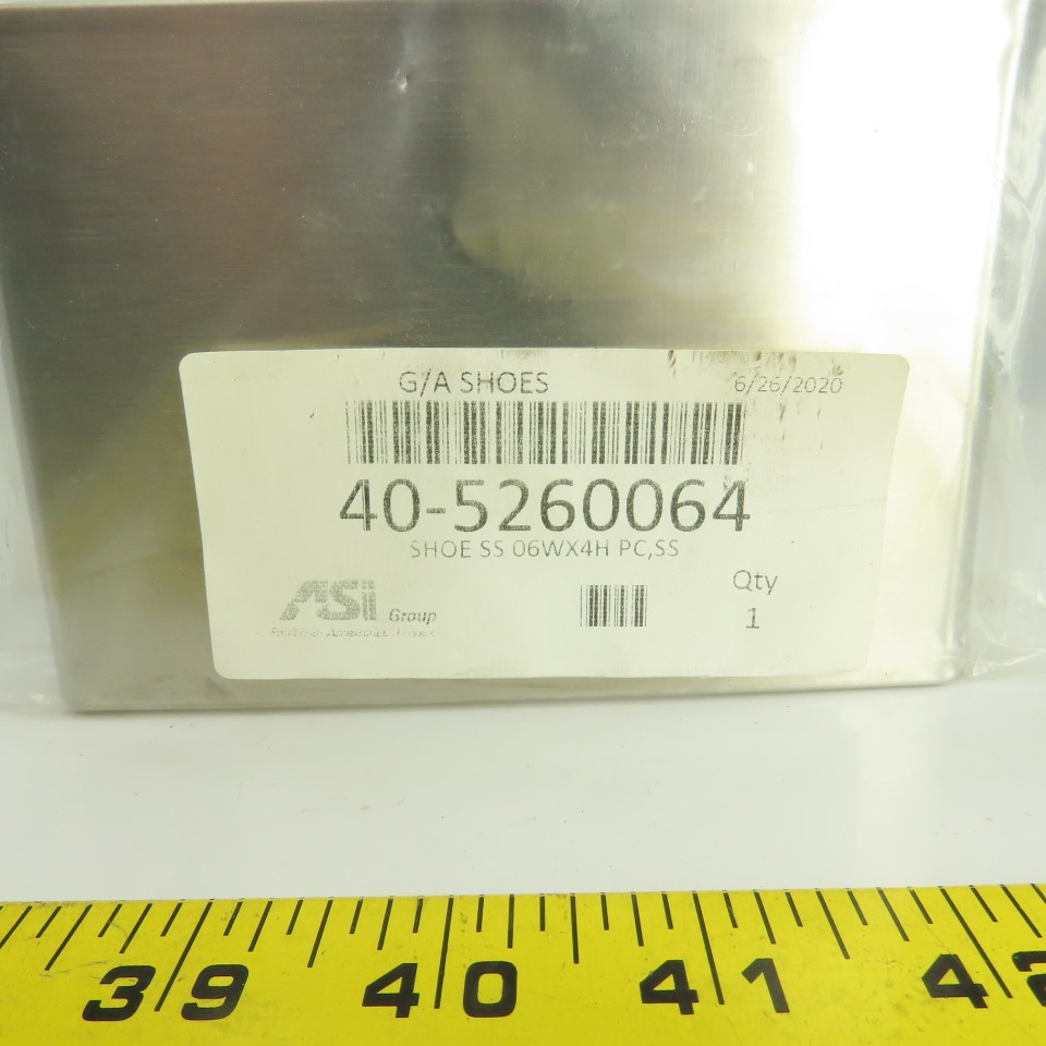 ASI Accurate Partitions 40-5260064 Stainless Steel G/A Shoe 6″ x 4″ H