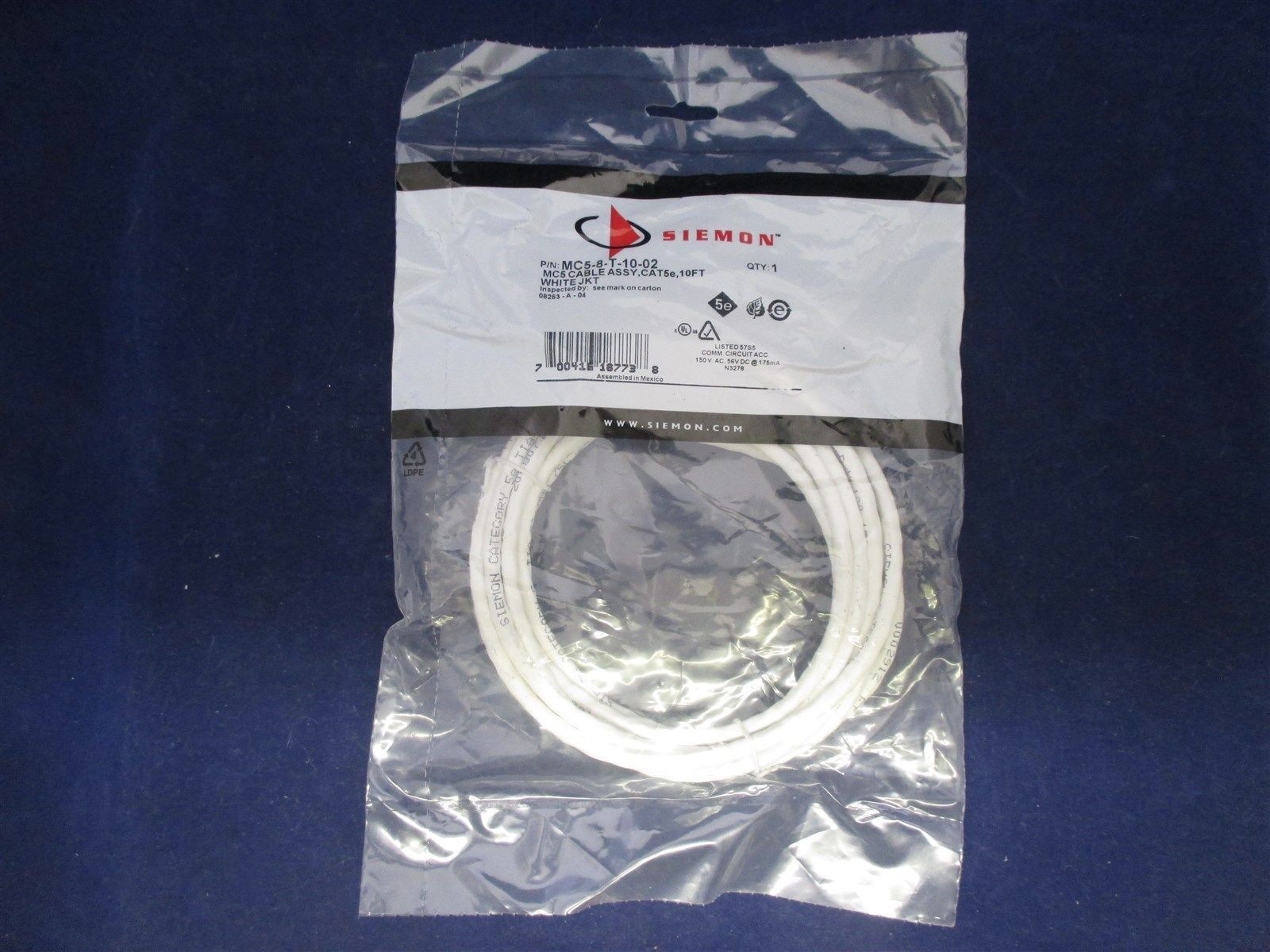Siemon MC5-8-T-10-02 Cable Assy CAT5e