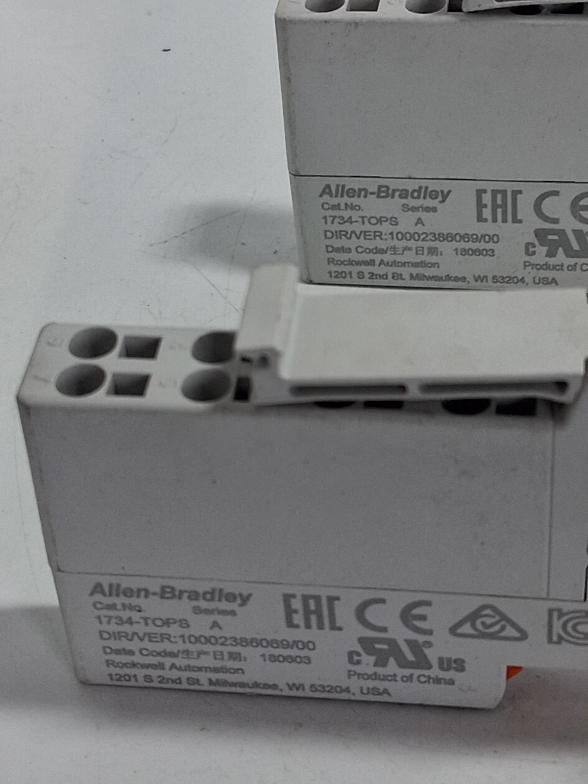 ALLEN BRADLEY 1734-TOPS TERMINAL BASE (LOT OF 2) NNB