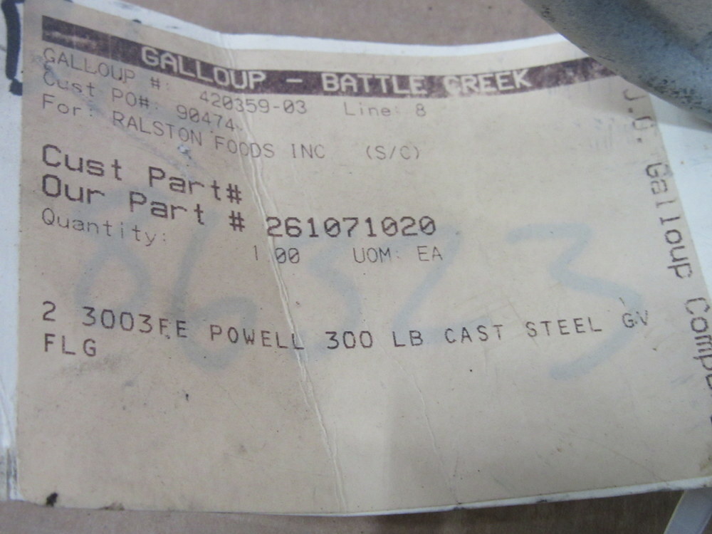 The WM Powell B16.34 CL.300 Wedge Gate Valve B1634CL300
