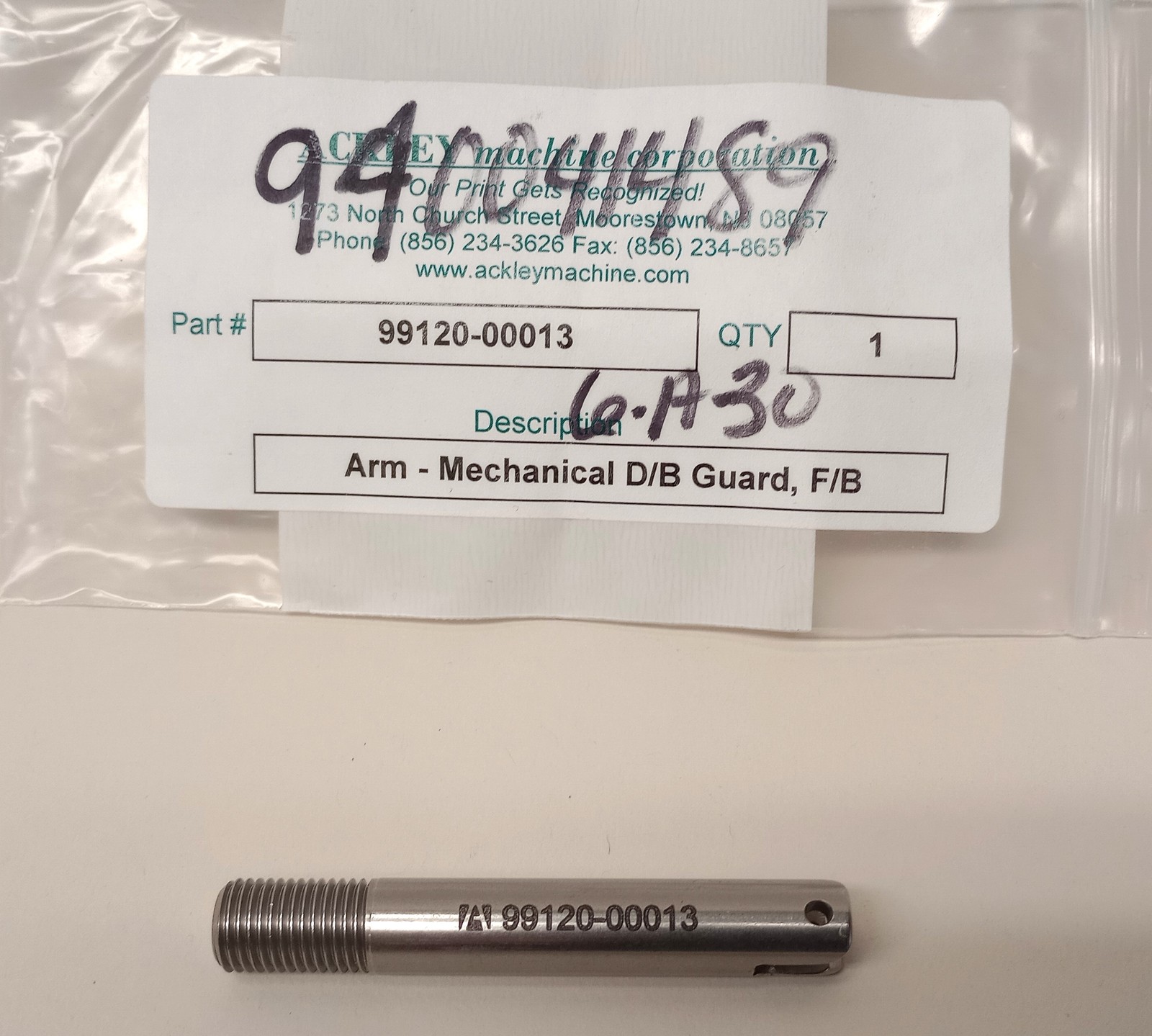 ACKLEY 99120-00013 Mechanical D/B Guard Arm F/B 3/8-24 Thread SS