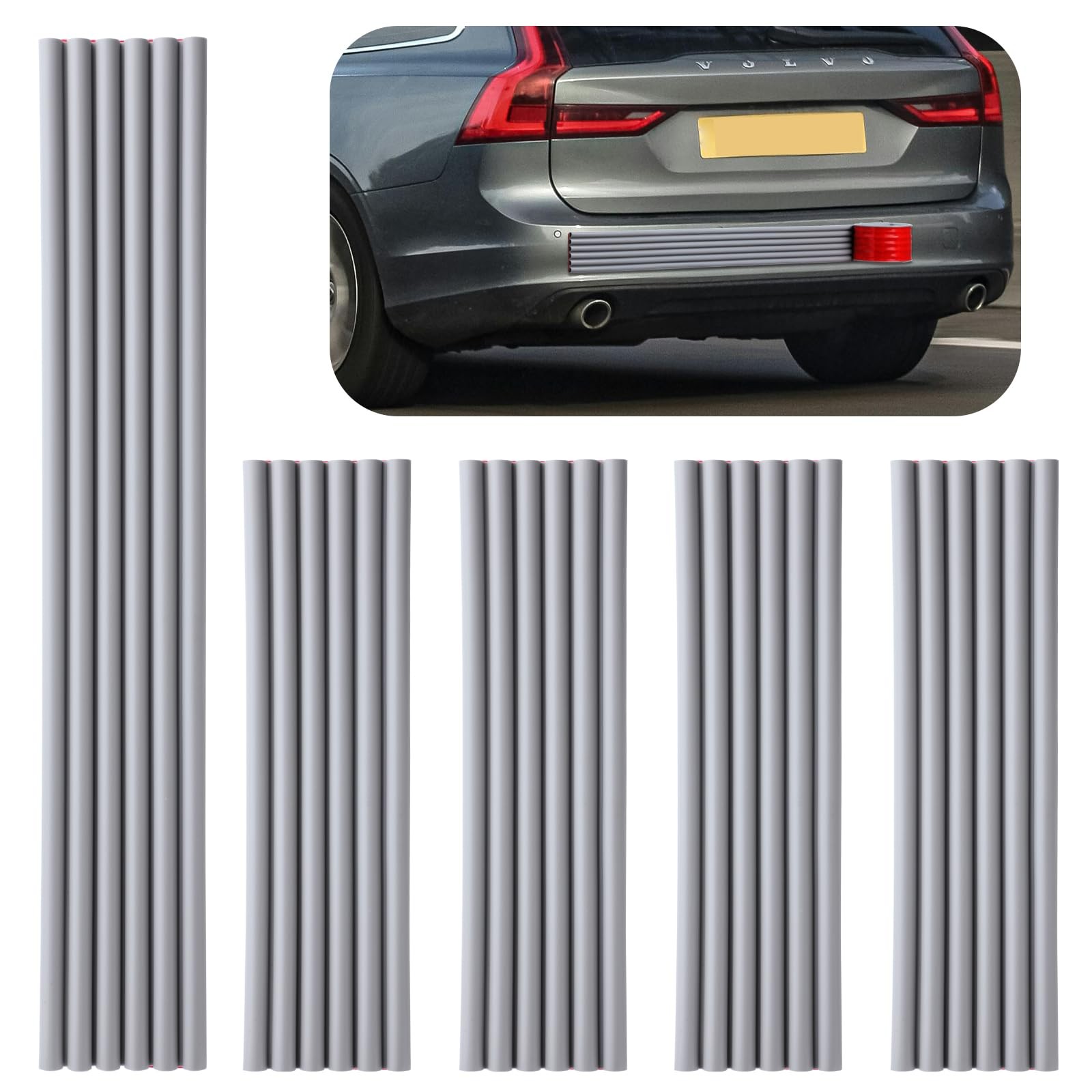 DIY Car Bumper Protector Guard, Strong Self Adhesive Rubber Rear Front gray