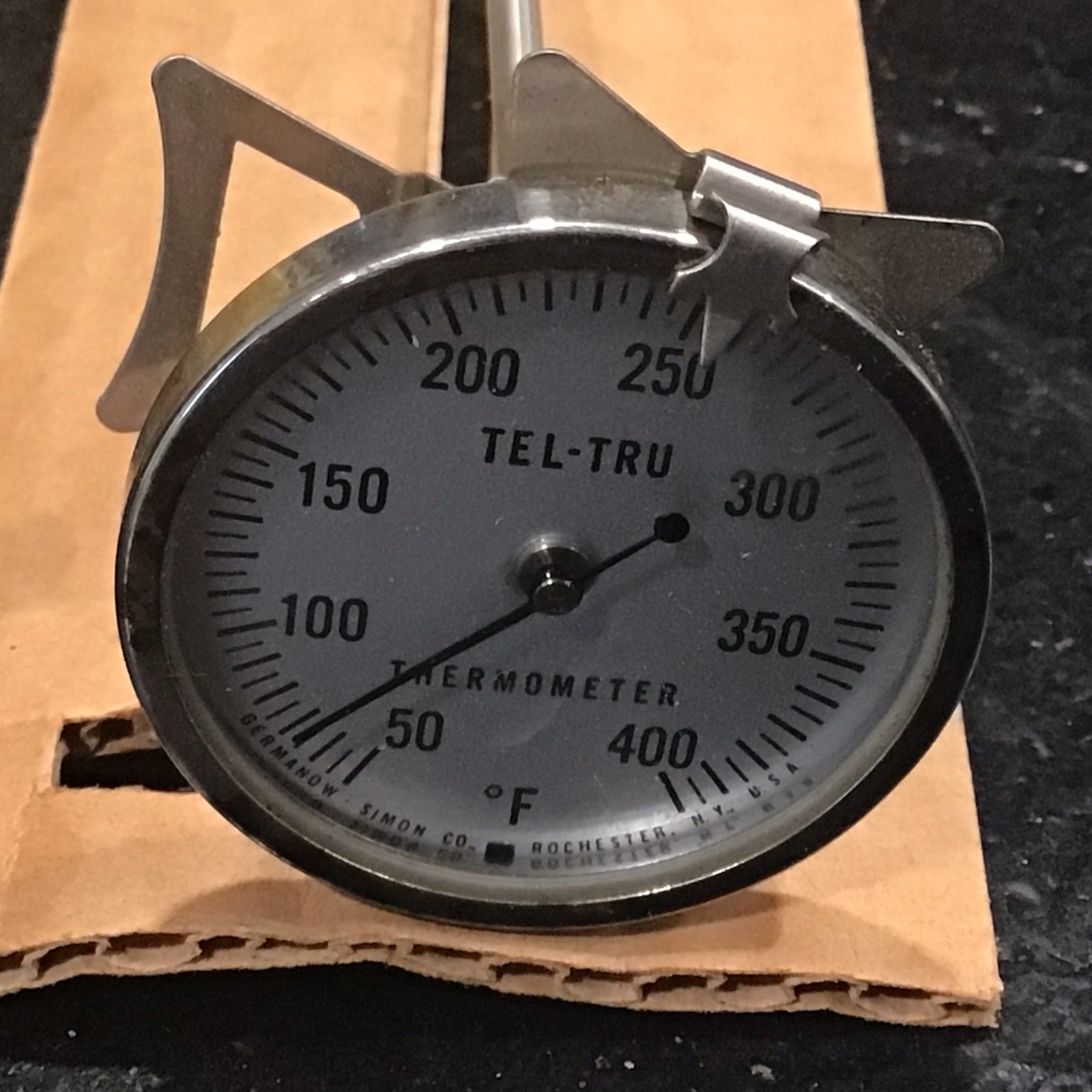Tel-Tru Thermometer 50-400 Stem, 8”