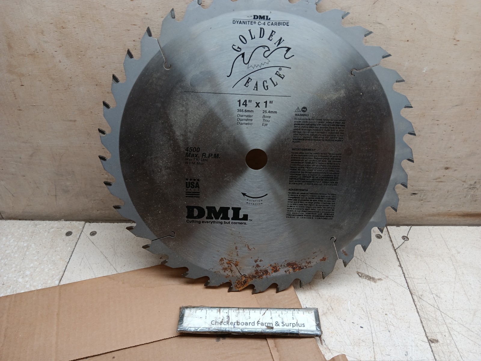 NOS DML G1436R 74002 Golden Eagle Circlar Saw Rip Blade 14″ x 1″x36T