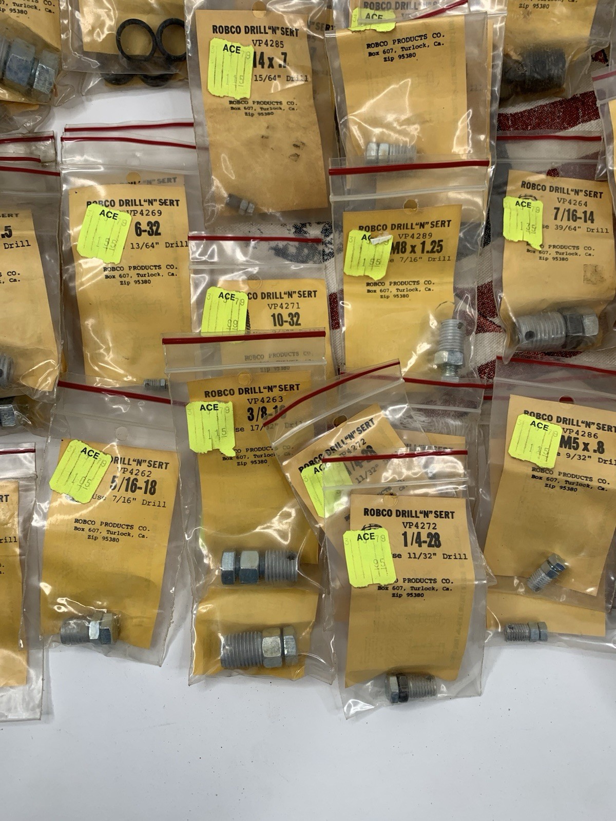 Large Lot of ROBCO Drill N Sert With Manual See Photos For Sizes NEW OLD STOCK