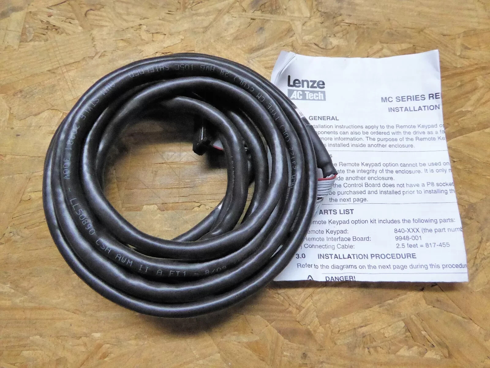 Lenze Ac Tech Remote Keypad Cable 10 Ft 817-457