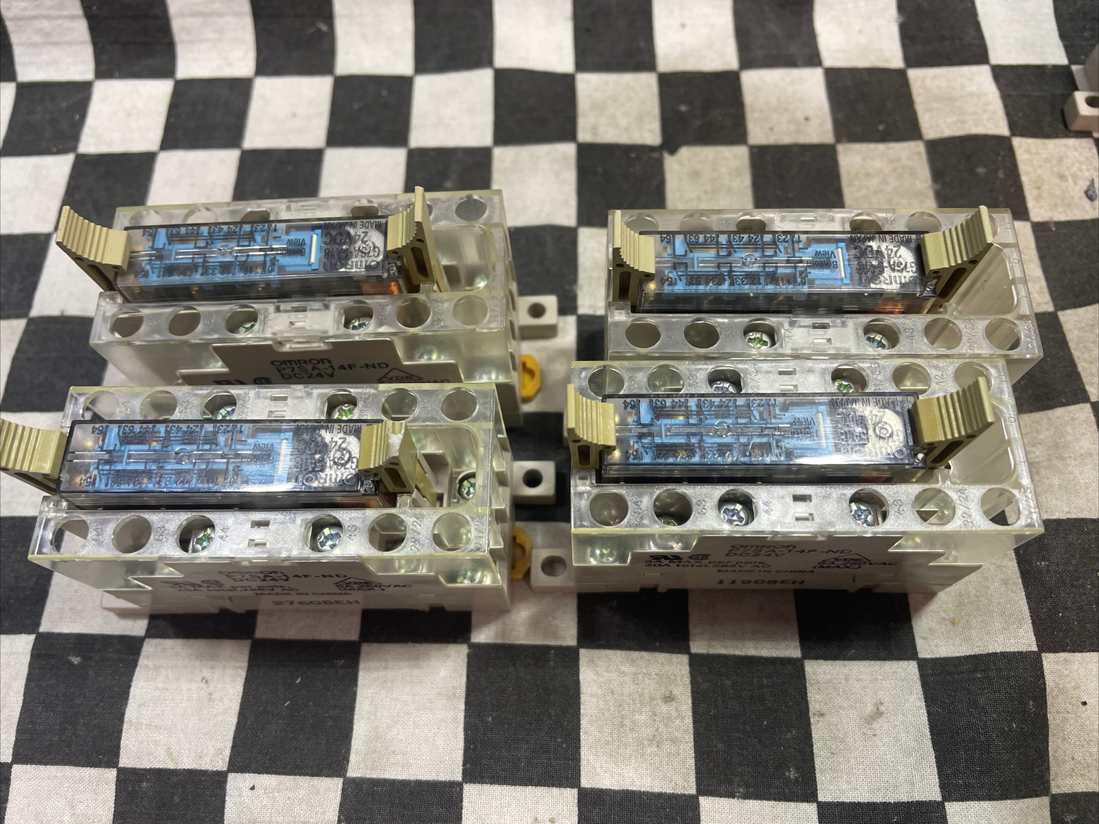 OMRON BASE RELAY 24V, P7SA-14F-ND & G7SA-5A1B, P7SA-10F-ND & G7SA-3A1B, LOT OF 6