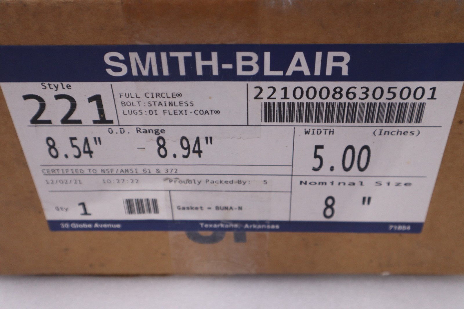 SMITH-BLAIR 221 22100086305001 8″ FULL CIRCLE – STOCK GF1259
