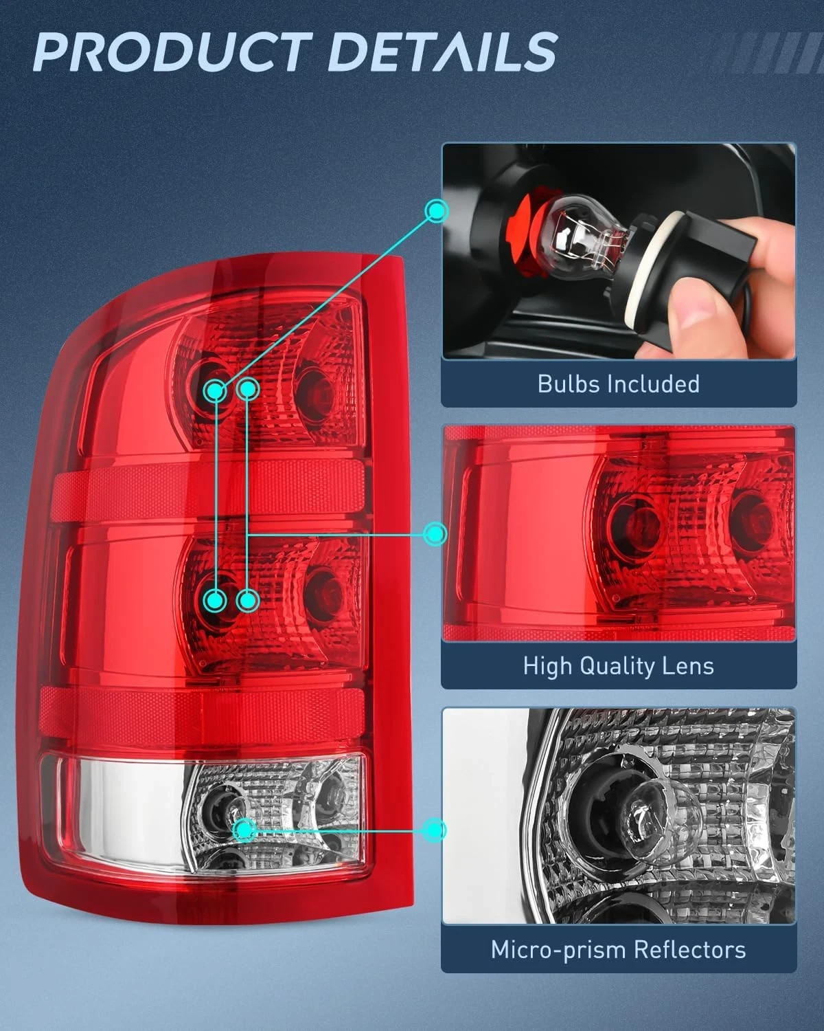 Taillight Assembly Compatible with 2007 2008 2009 2010 2011 2012 2013 GMC Sierra