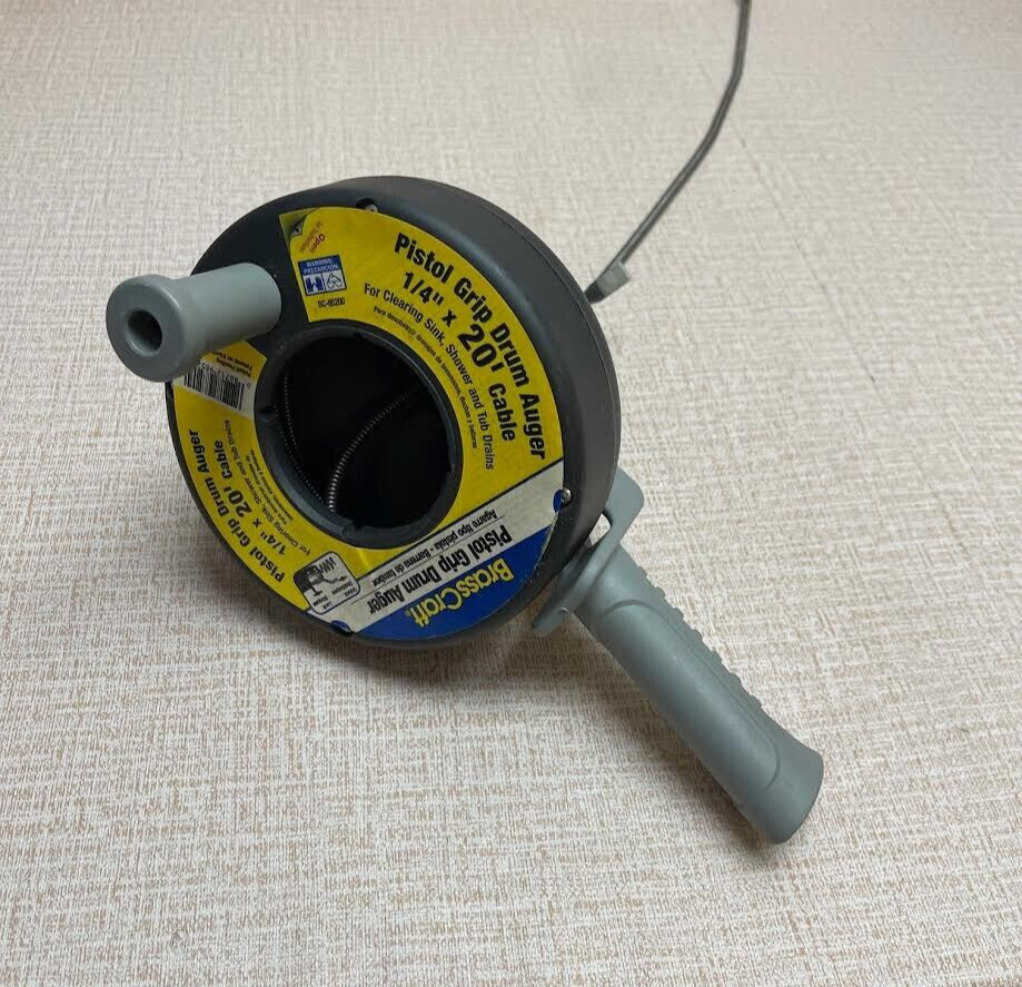 Brass Craft BC-85200 Pistol Grip Drum Auger 1/4″ x 20′ Cable