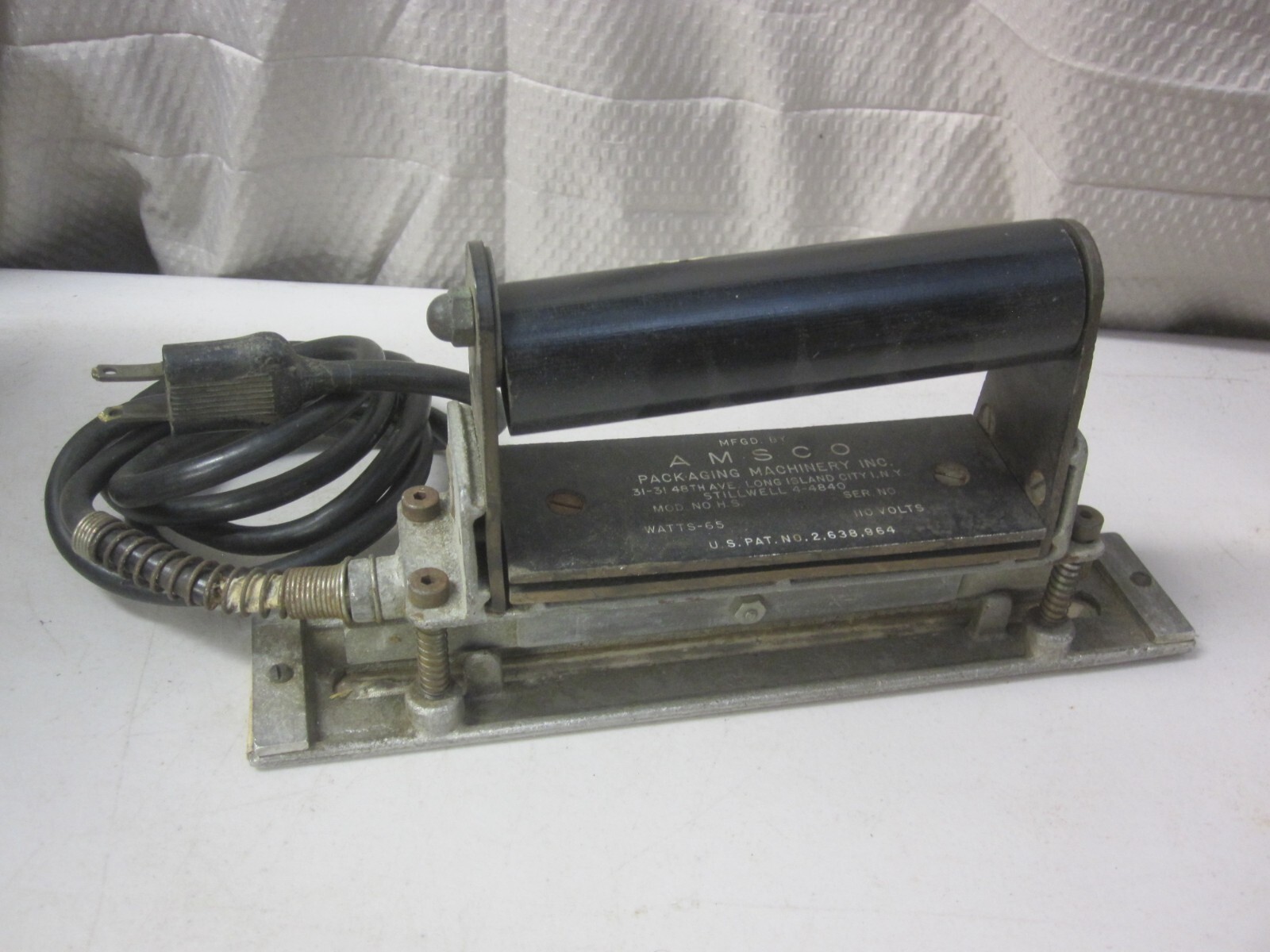 Amsco 1953 Packaging Machinery Thermoplastic Heat-Sealing Machine