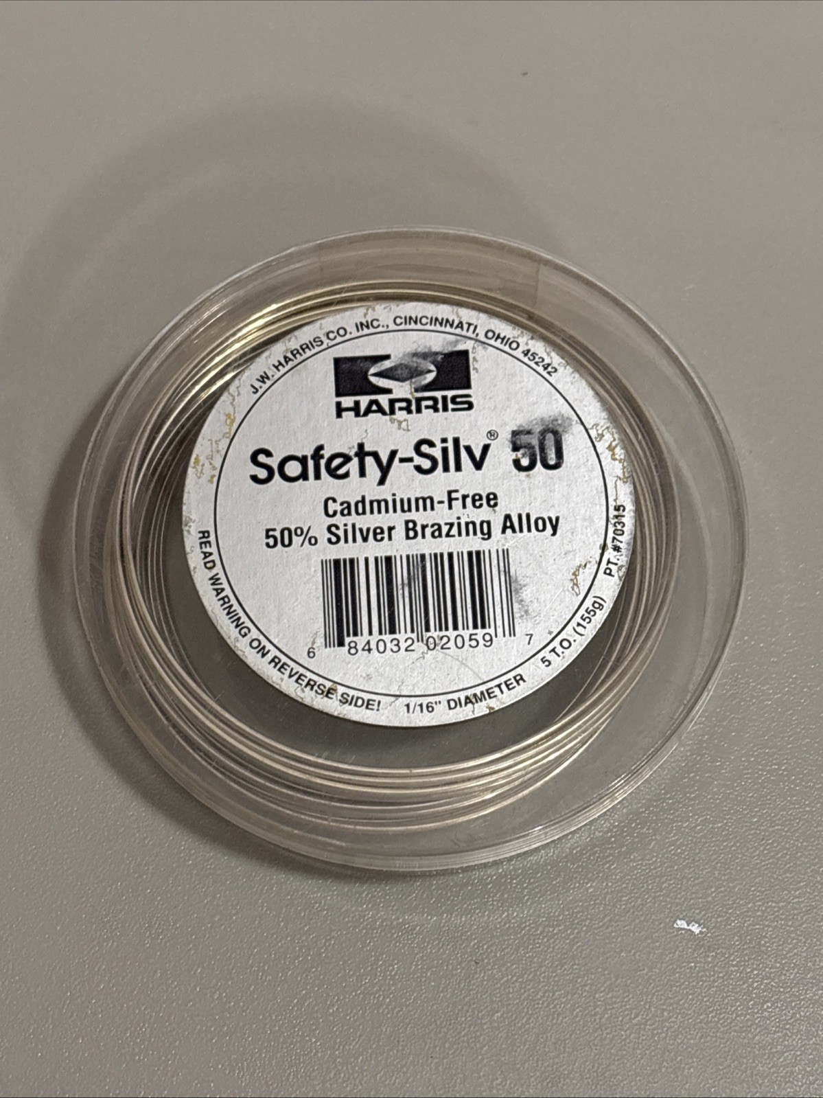 Harris 70315 Safety-Silv 50 High Silver Brazing Alloy Wire 1/16 Inch 5 Troy Oz