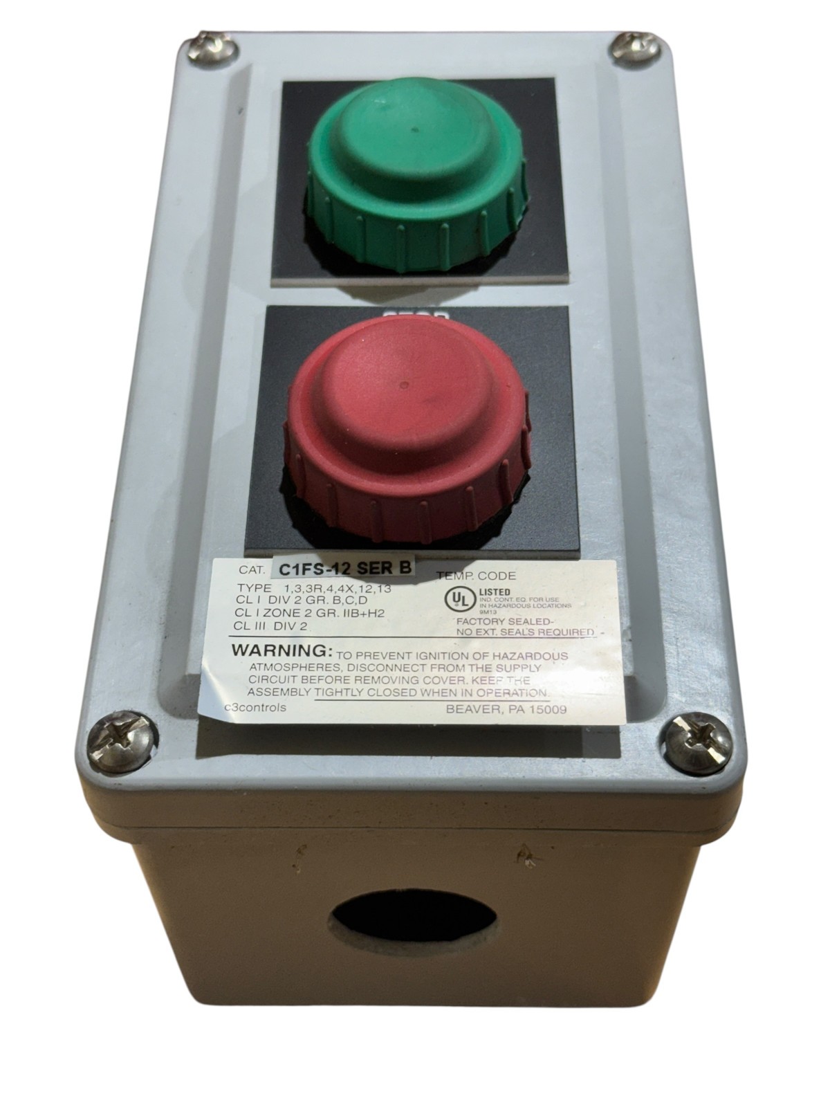 C3 Controls C1FS-12 SER B START STOP BUTTON CONTROL STATION