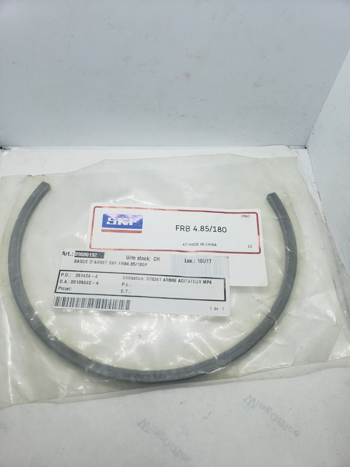 SKF FRB 4.85/180 LOCATING RING 180x167x4.85mm, NIB
