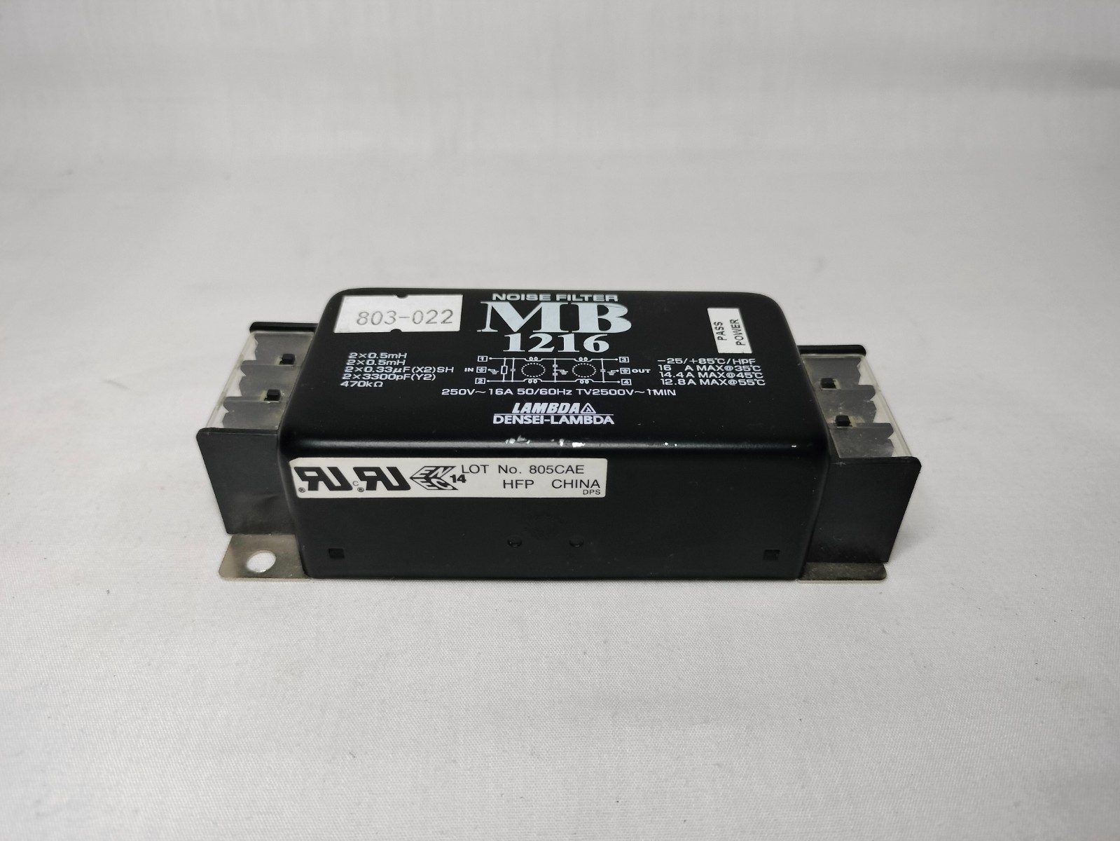 Densei-Lambda MB 1216 MB1216 Noise Filter 250V~ 16A Made in China