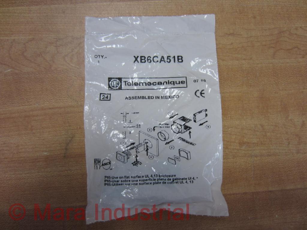 Telemecanique XB6CA51B Pushbutton 240Vac 1.5Amp (Pack of 3)