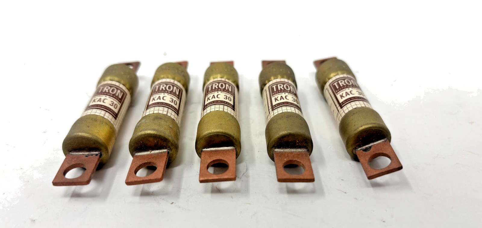 Lot of (5) Bussmann KAC 30 Tron Rectifier Fuses