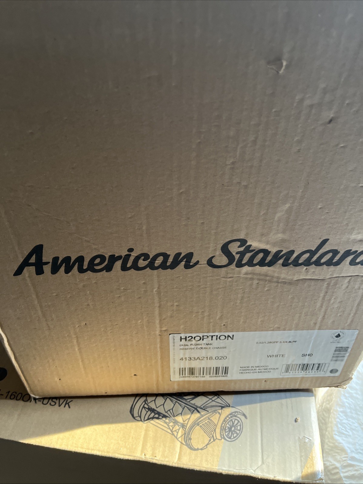 4133A218.020 American Standard H2Option 0.92/1.28 GPF Dual Flush Tank Only