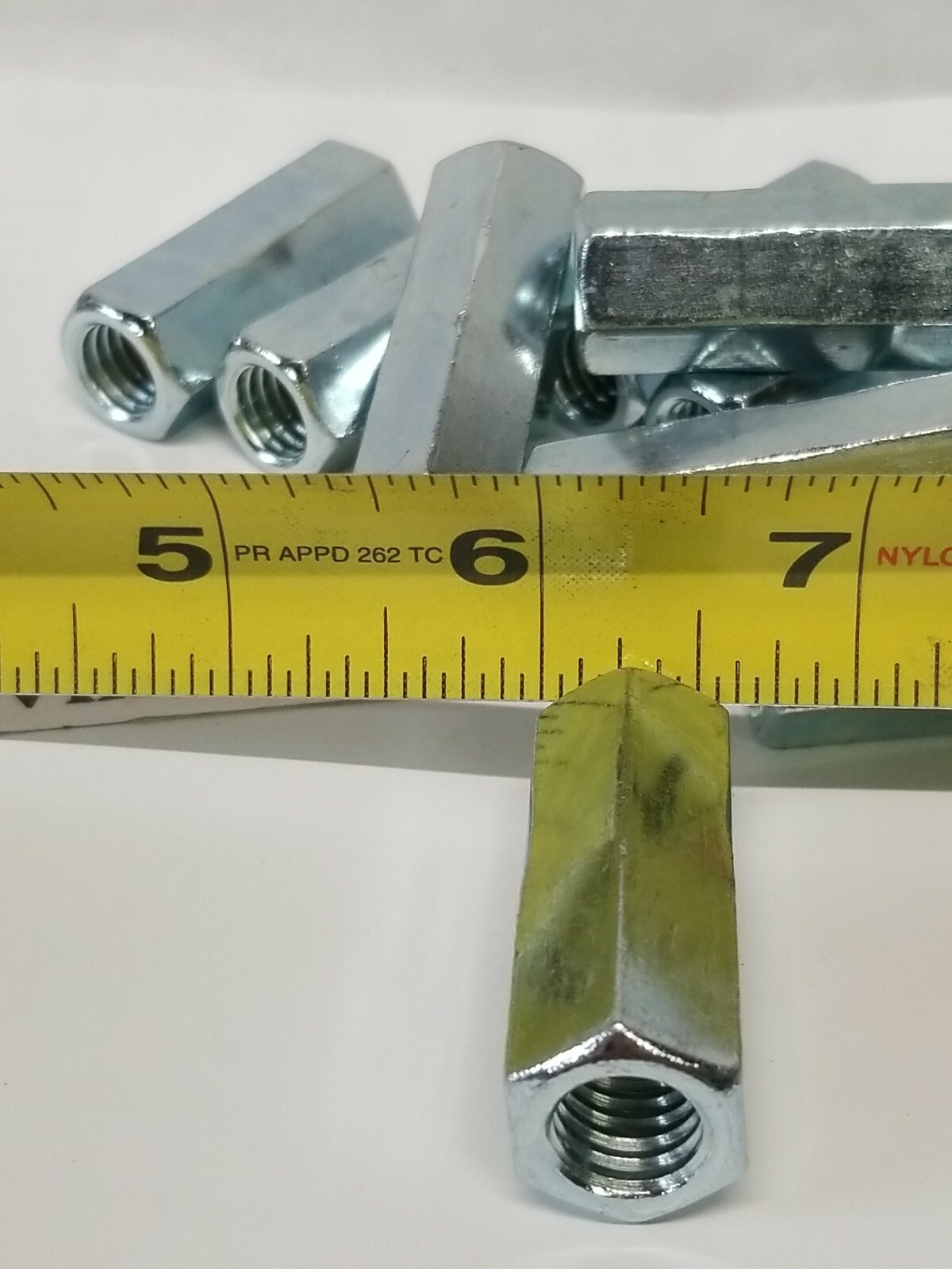 7/16-14 x 1-3/4″ (5/8″ Wide), (10) COUPLING Nut, Zinc Finish. Shipped Fast.