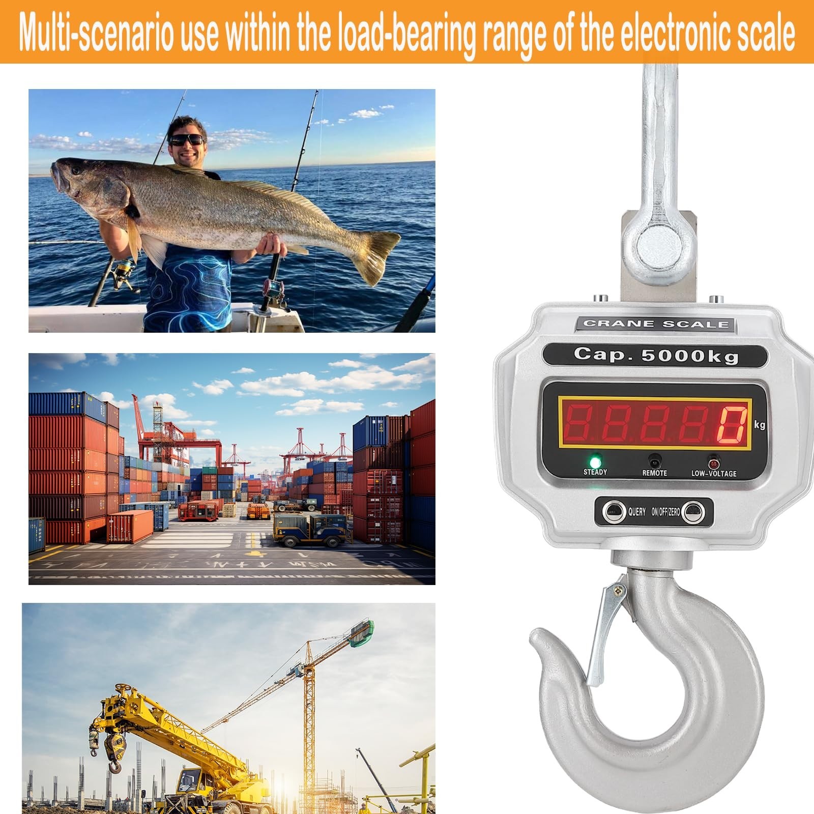 Industrial Crane Scale 11000lbs 5T with LED Screen & Remote Control
