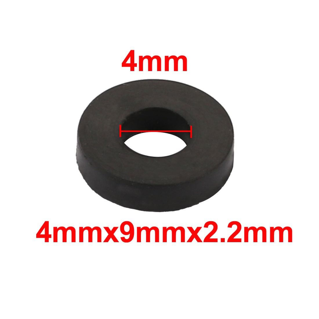 30Pc Black Rubber Round Flat Washer Assortment Size 4x9x2.2mm Flat Washer
