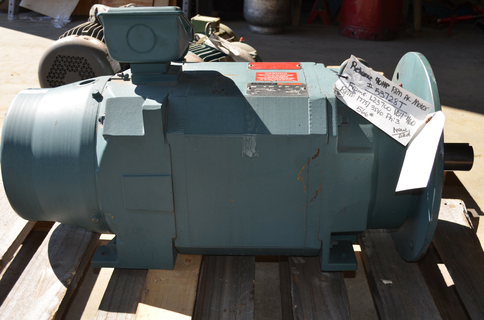 Baldor Reliance 40HP AC Electric Motor Frame L2570D 1775/3540 RPM 460 VAC