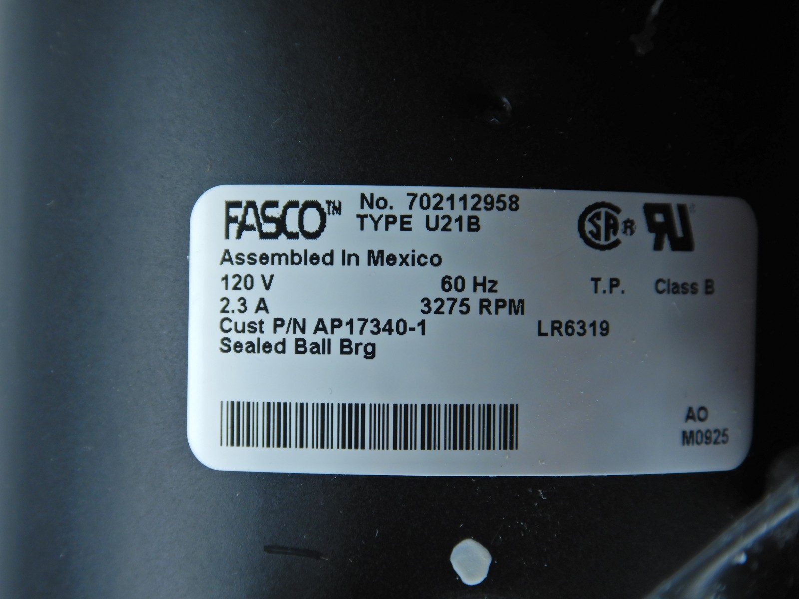 Rheem AP17340-1 120V 3275rpm Blower 702112958