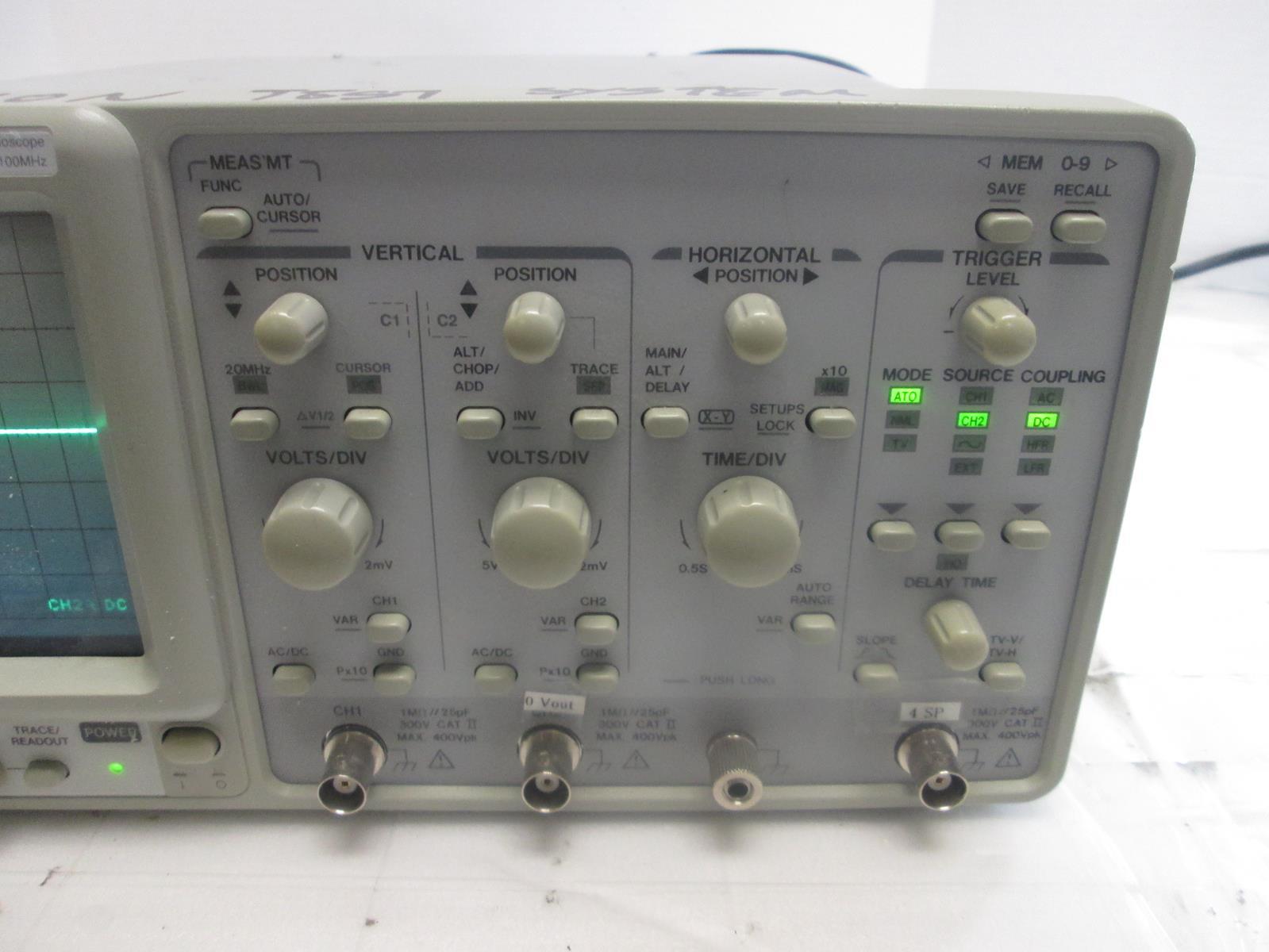 GW INSTEK GOS-6103C OSCILLOSCOPE DENT ON UNIT