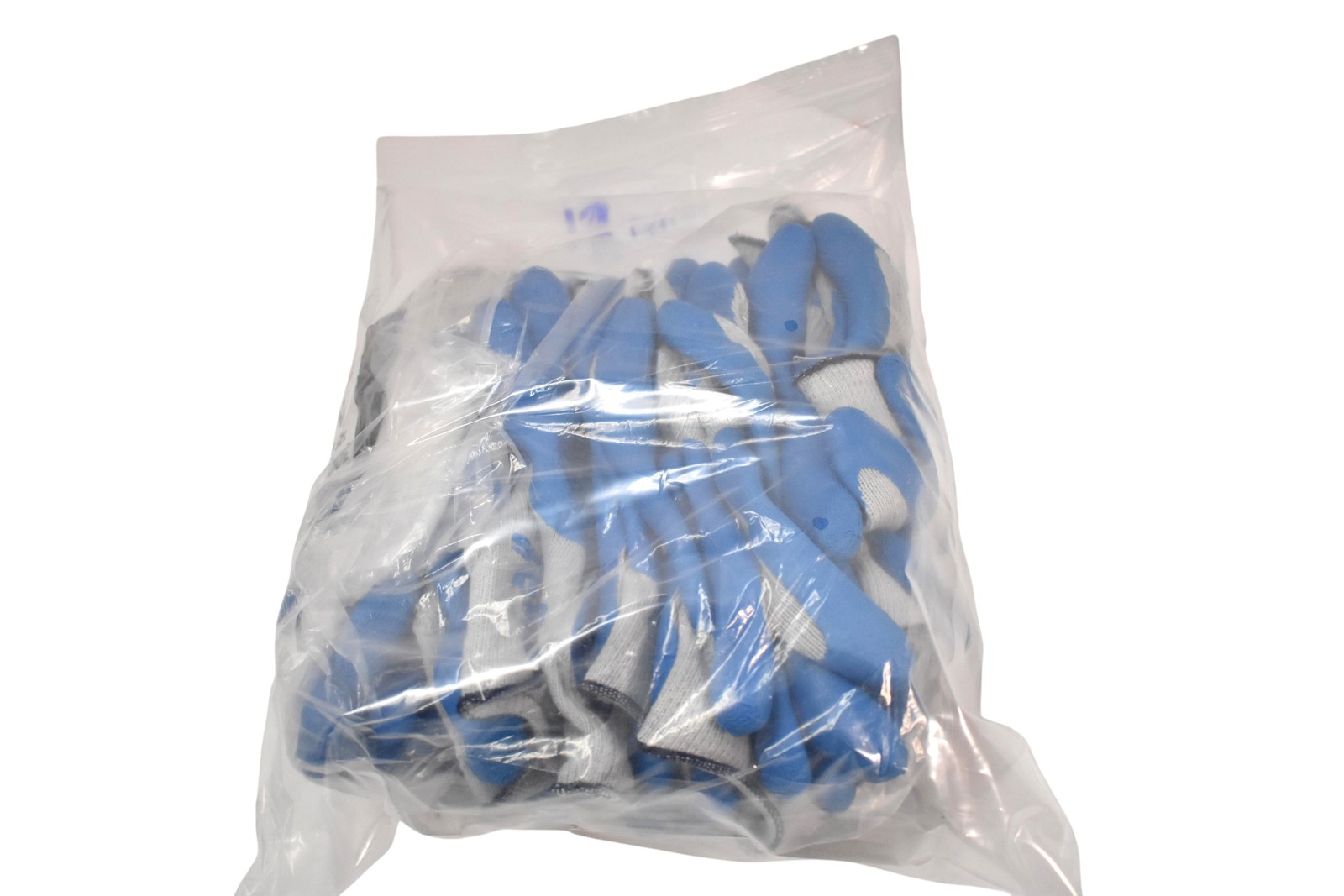12 Pairs 300B Work Gloves Medium Gray Blue Coated Palm Safety Grip Industrial