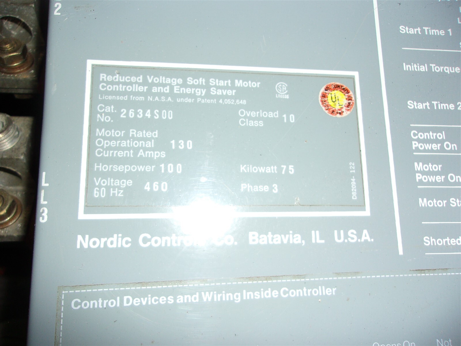 Nordic Reduce Voltage Soft Start Motor Controller 2634S00 Class 10