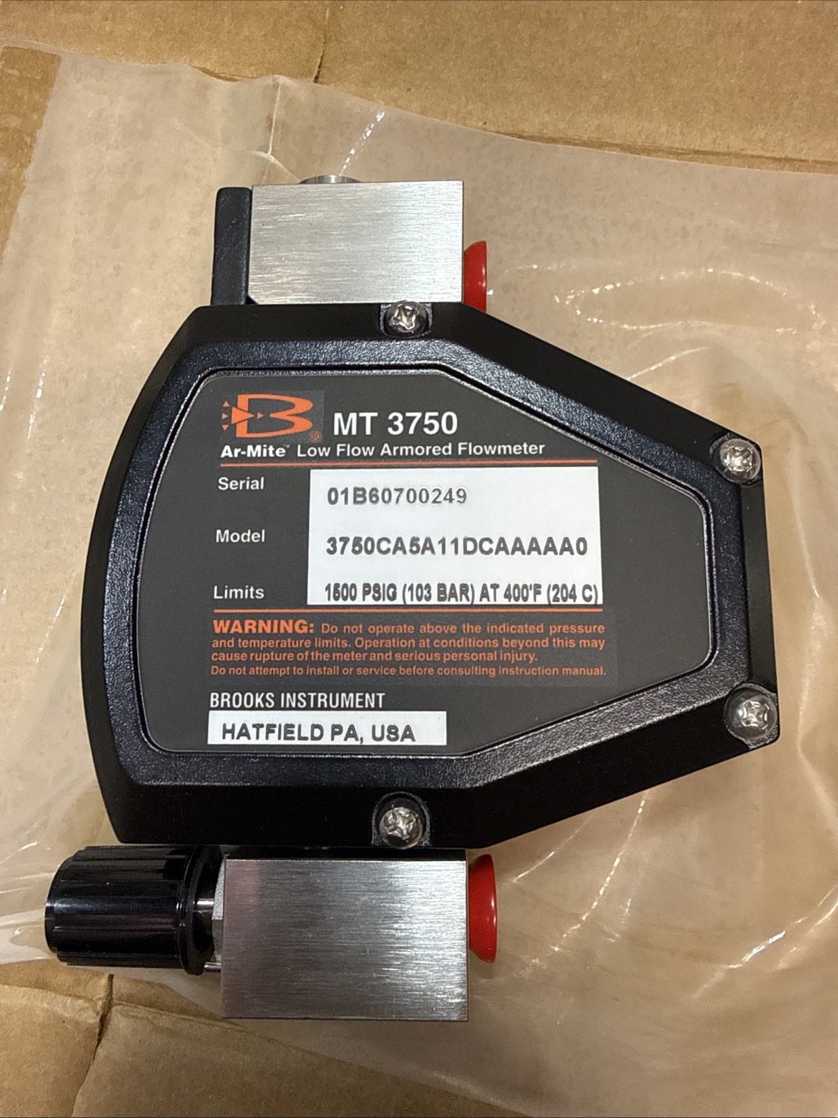 BROOKS MT 3750 Series Variable Area Flowmeters 4.3 – 43 LPH, 3750CA5A11DCAAAAA0