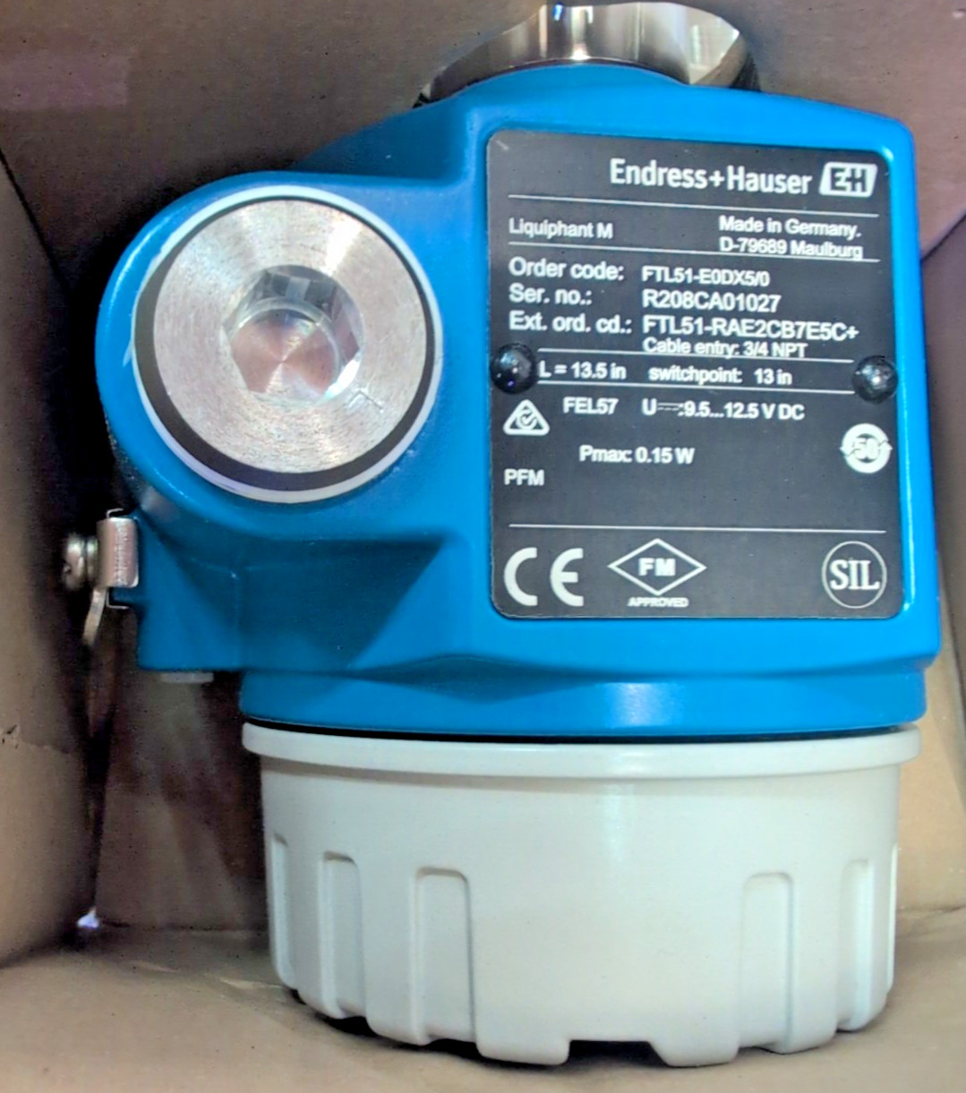 ENDRESS HAUSER LIQUIPHANT M FTL51-E0DX5/0 13.5IN, LEVEL SWITCH VIBR