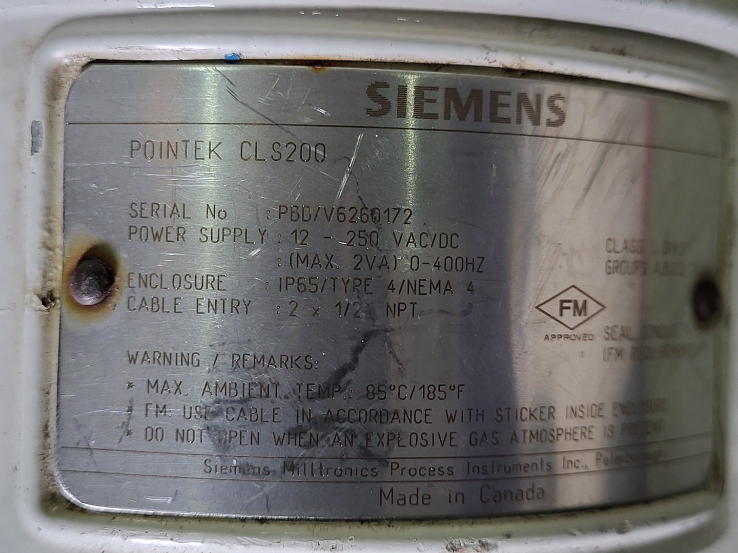 SIEMENS 7ML55020XB300AA0 Pointek CLS200 Level Switch – Electrical