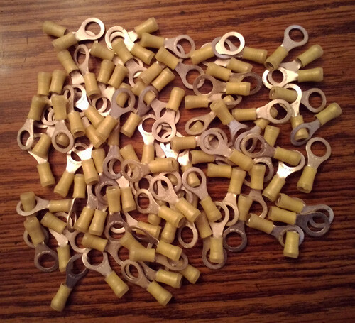 Lots of 100: AMP 35112 Ring Tongue Terminal 10-12 AWG
