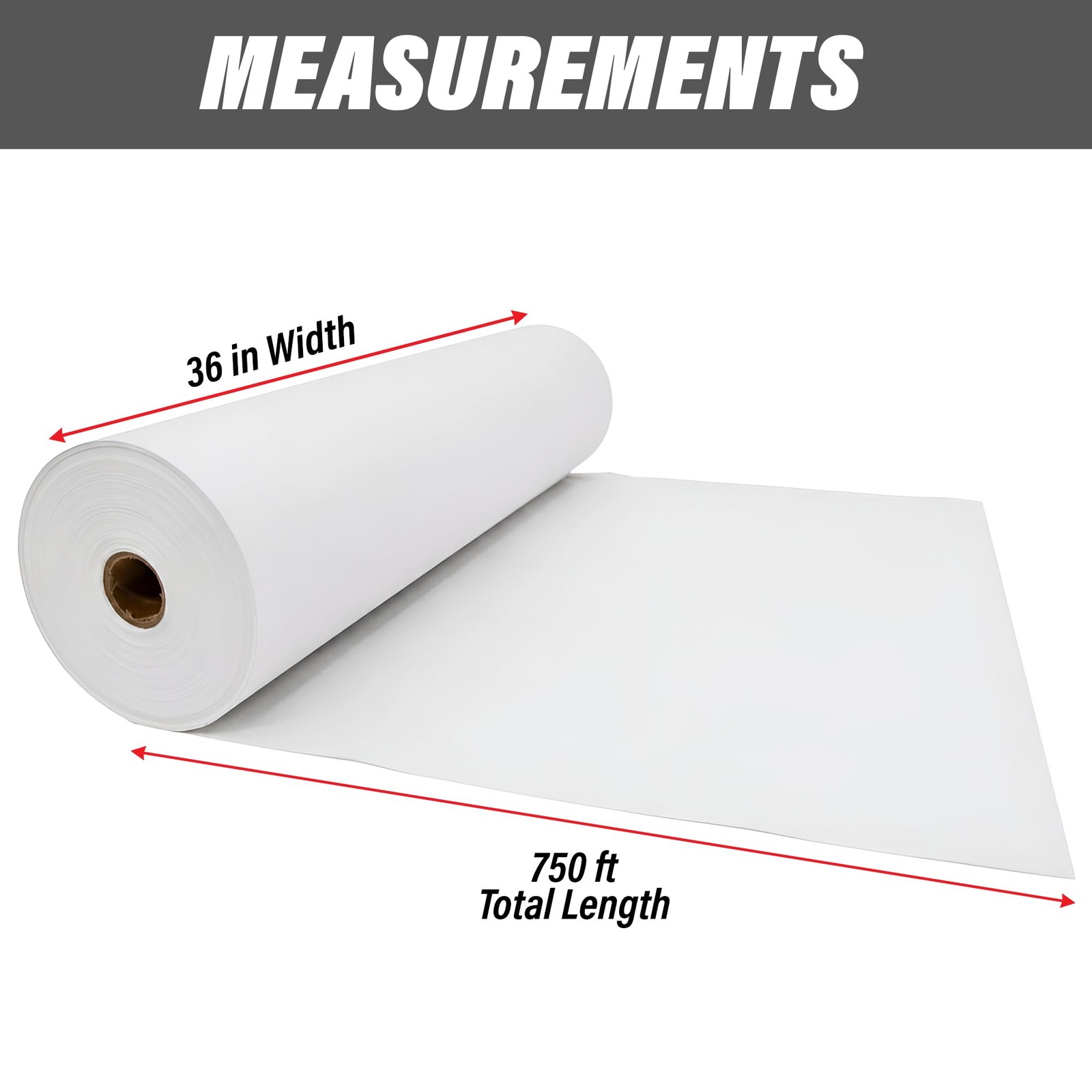 LAUCO White Masking Paper Automotive Painters Multi-Purpose 36” x 9000” (750′)