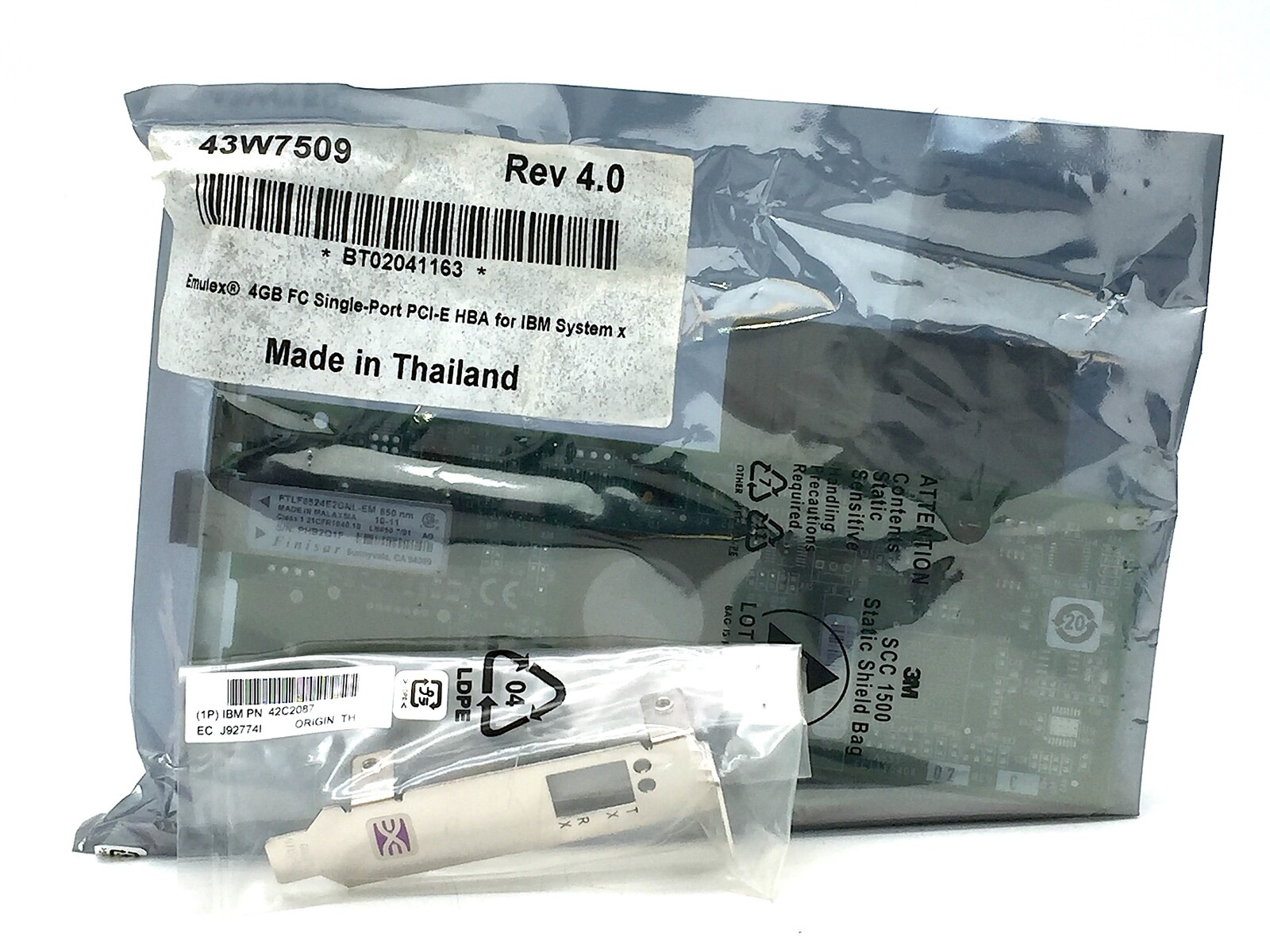 IBM Emulex 4GB FC Single Port PCI-E HBA 43W7509 Rev 4.0 for IBM System X