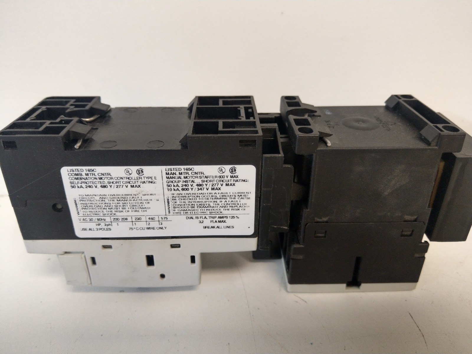 GUARANTEED! SIEMENS CONTACTOR 3RT1015-1KB42 W/ SIEMENS BREAKER 3RV1011-1DA10